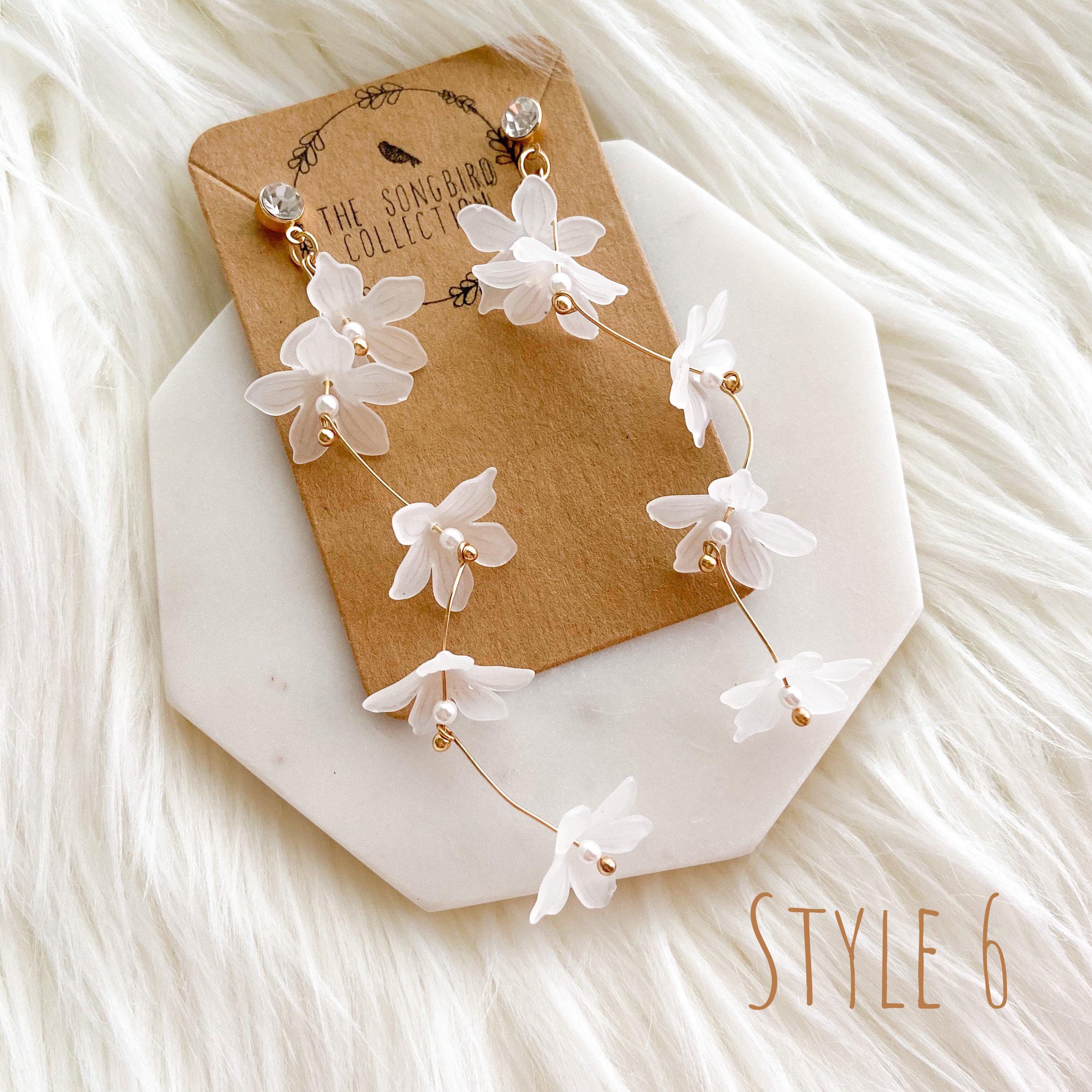 Frosted Floral Earrings - 7 Styles - Image 27