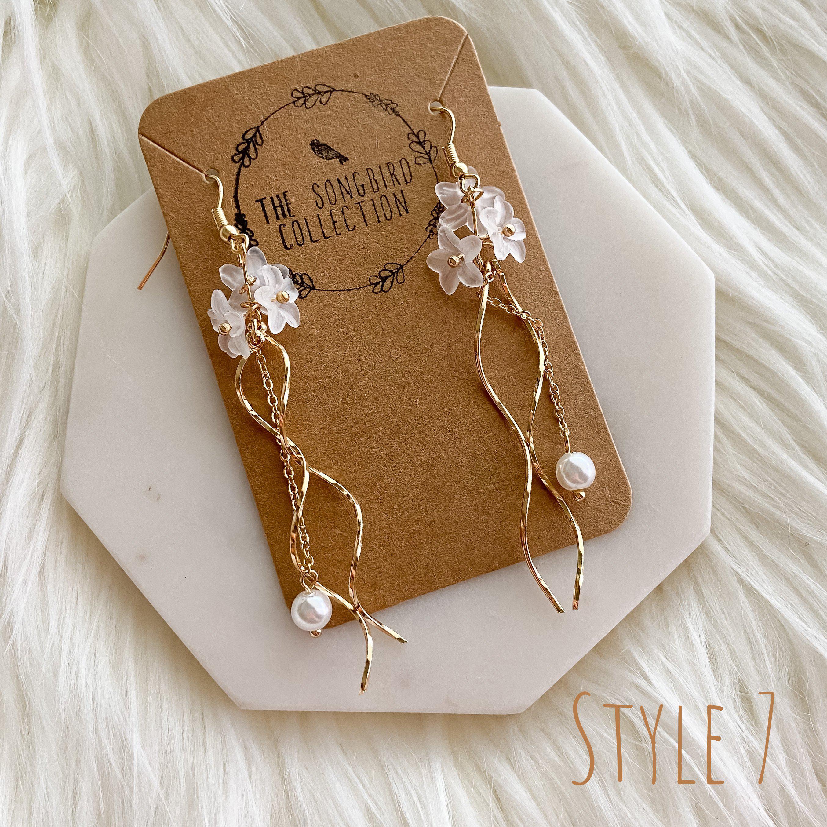Frosted Floral Earrings - 7 Styles - Image 30