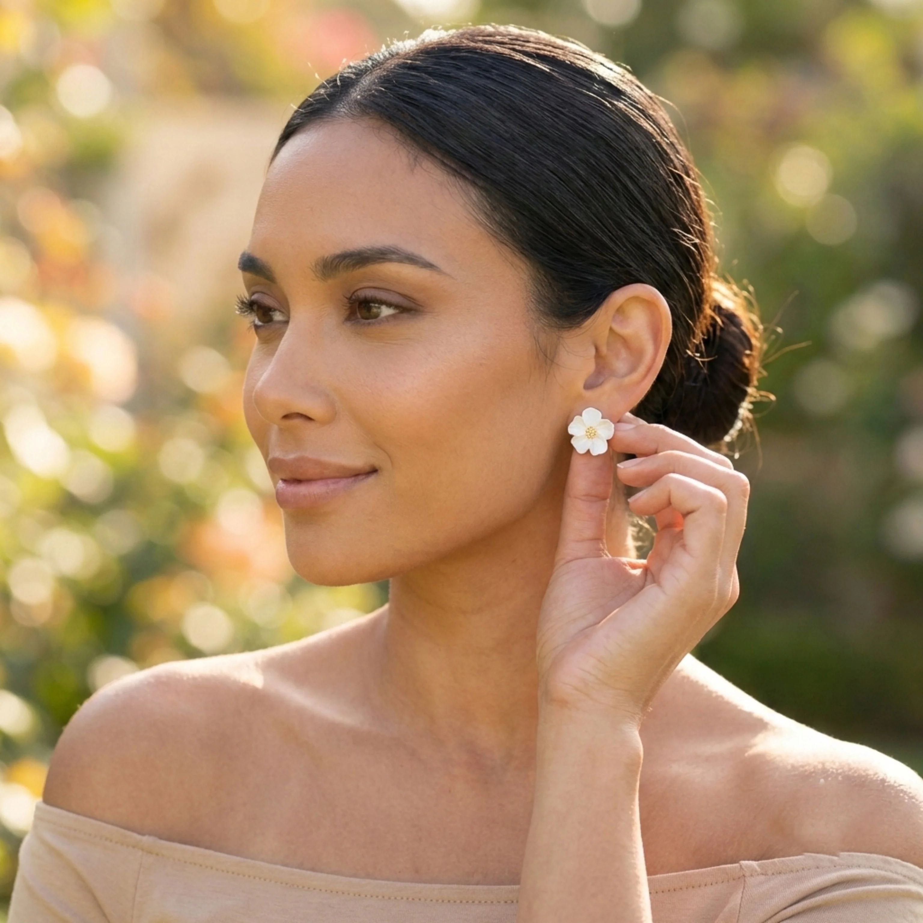 Gardenia Blossom Earrings - Image 4
