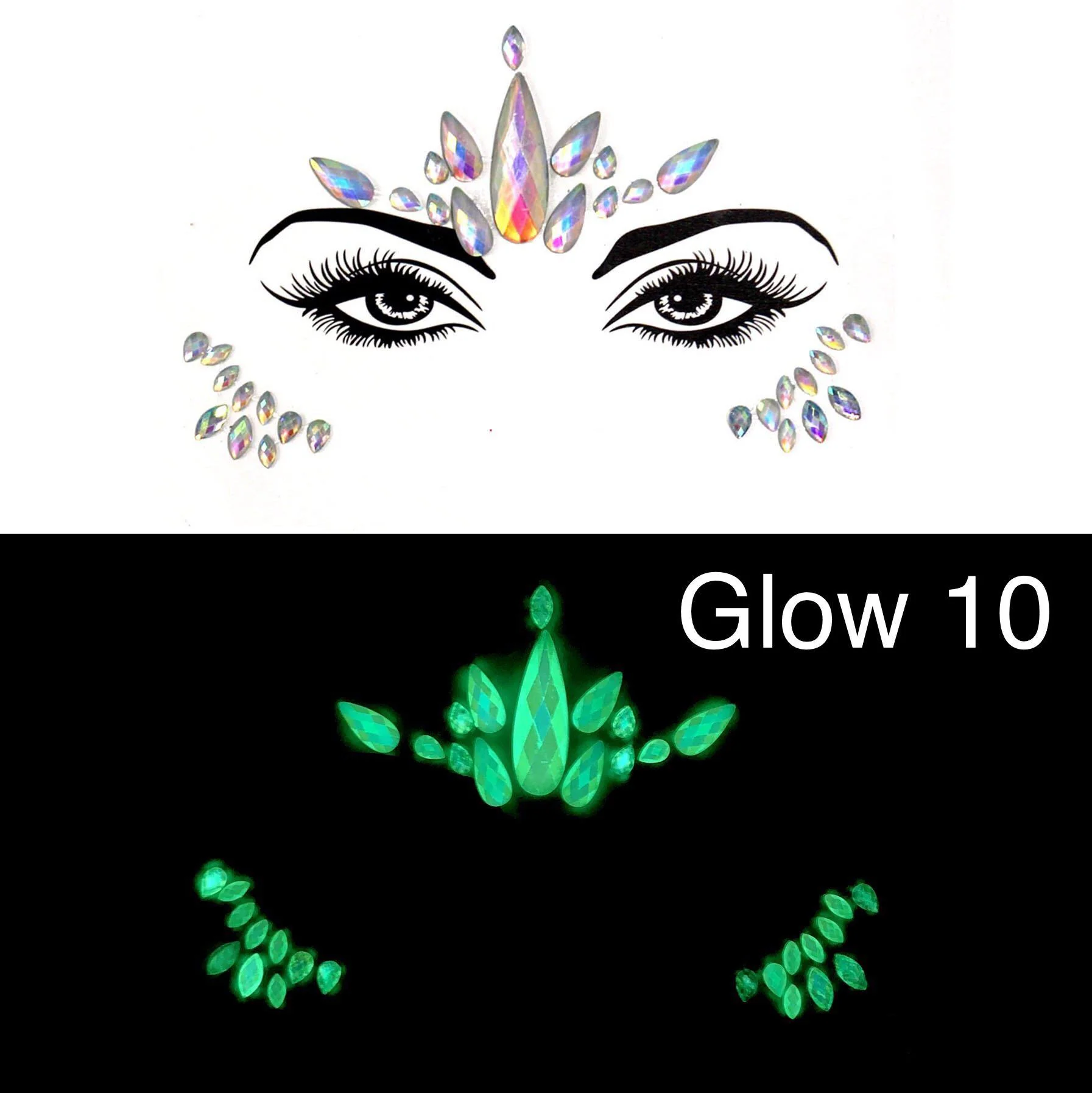 Glow in the Dark Face Gems - 14 Designs - Image 13