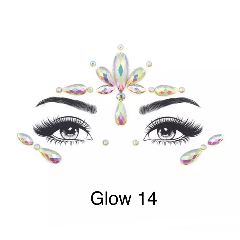 Glow in the Dark Face Gems - 14 Designs - Image 17