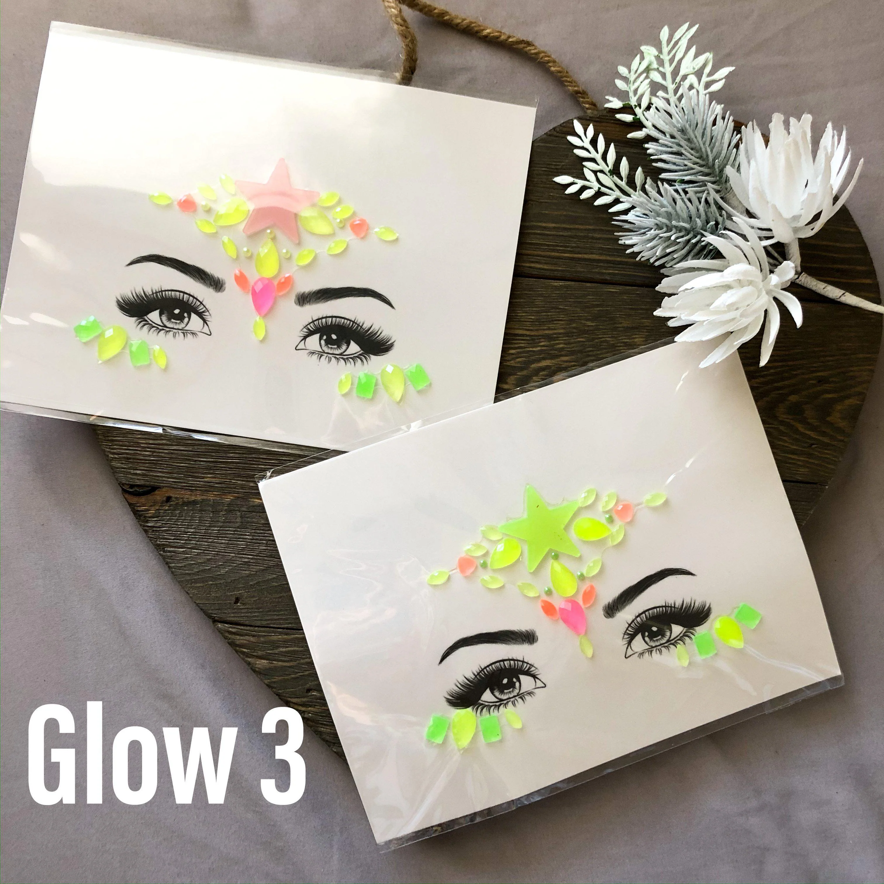 Glow in the Dark Face Gems - 14 Designs - Image 20