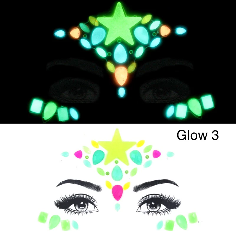 Glow in the Dark Face Gems - 14 Designs - Image 6