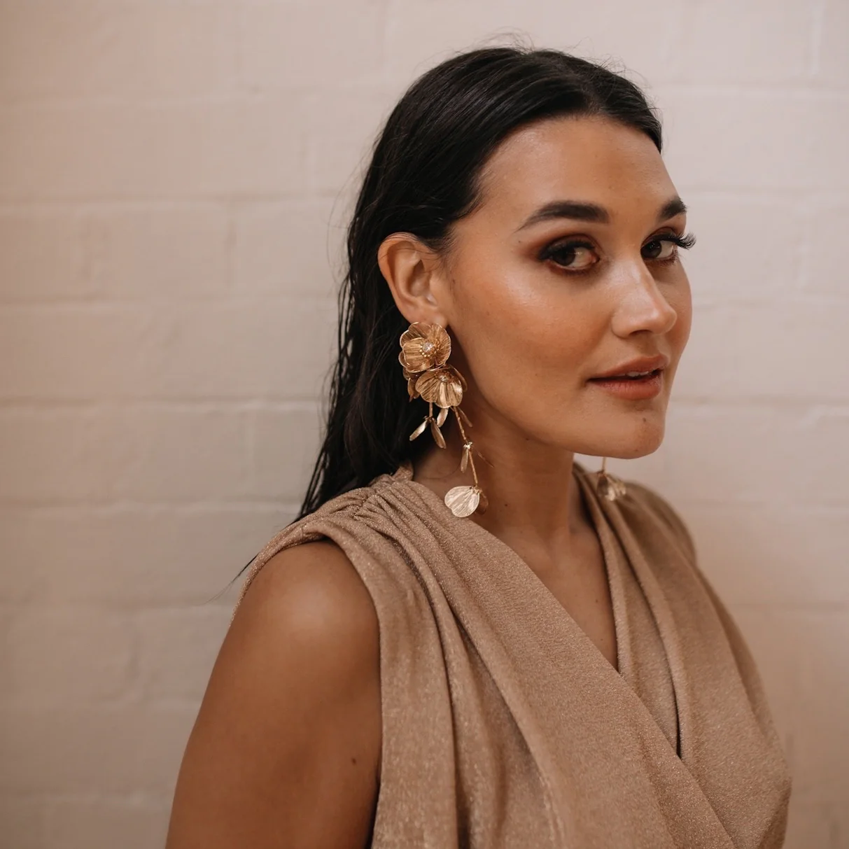 Golden Floral Statement Earrings - LAST CHANCE! - Image 16