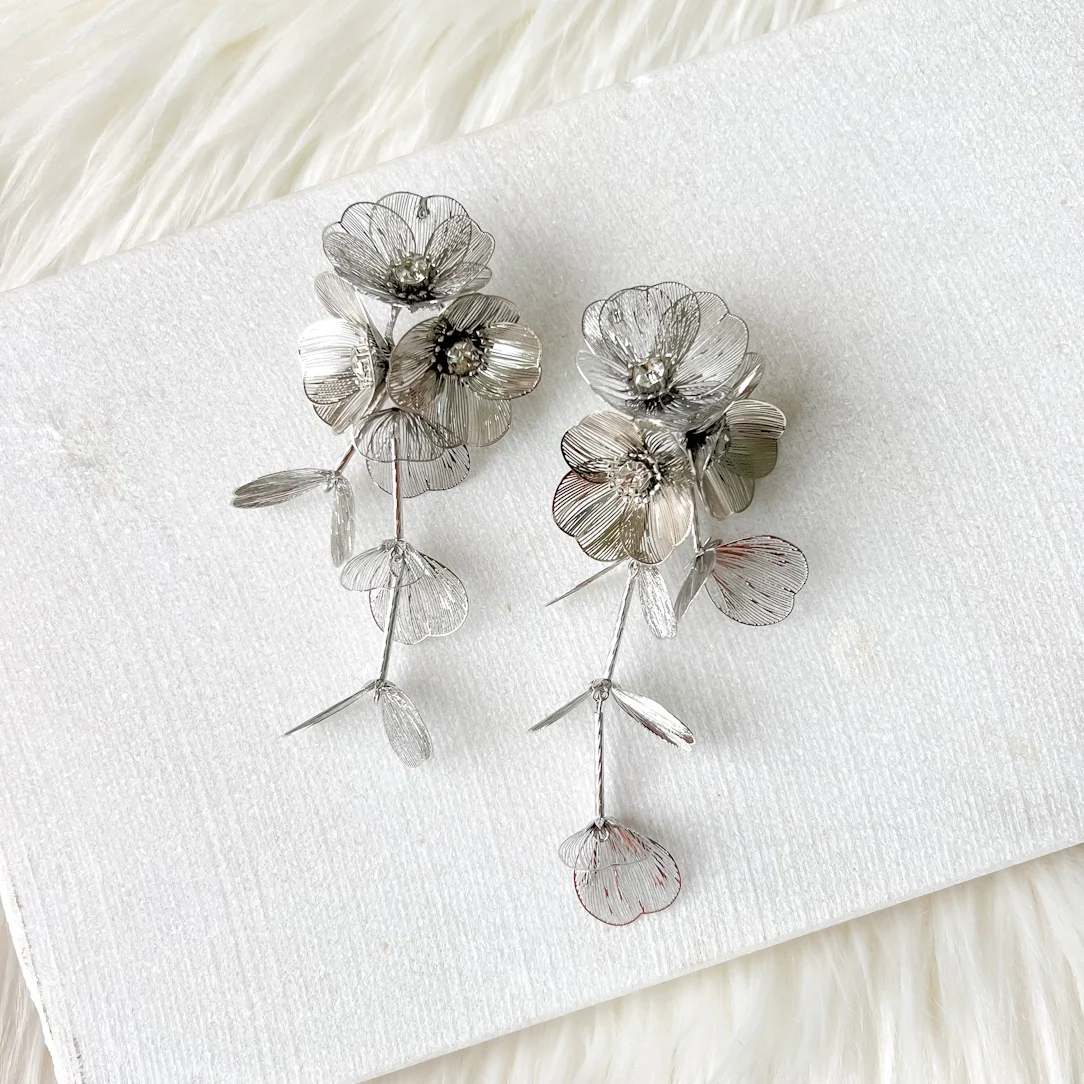 Golden Floral Statement Earrings - LAST CHANCE! - Image 25