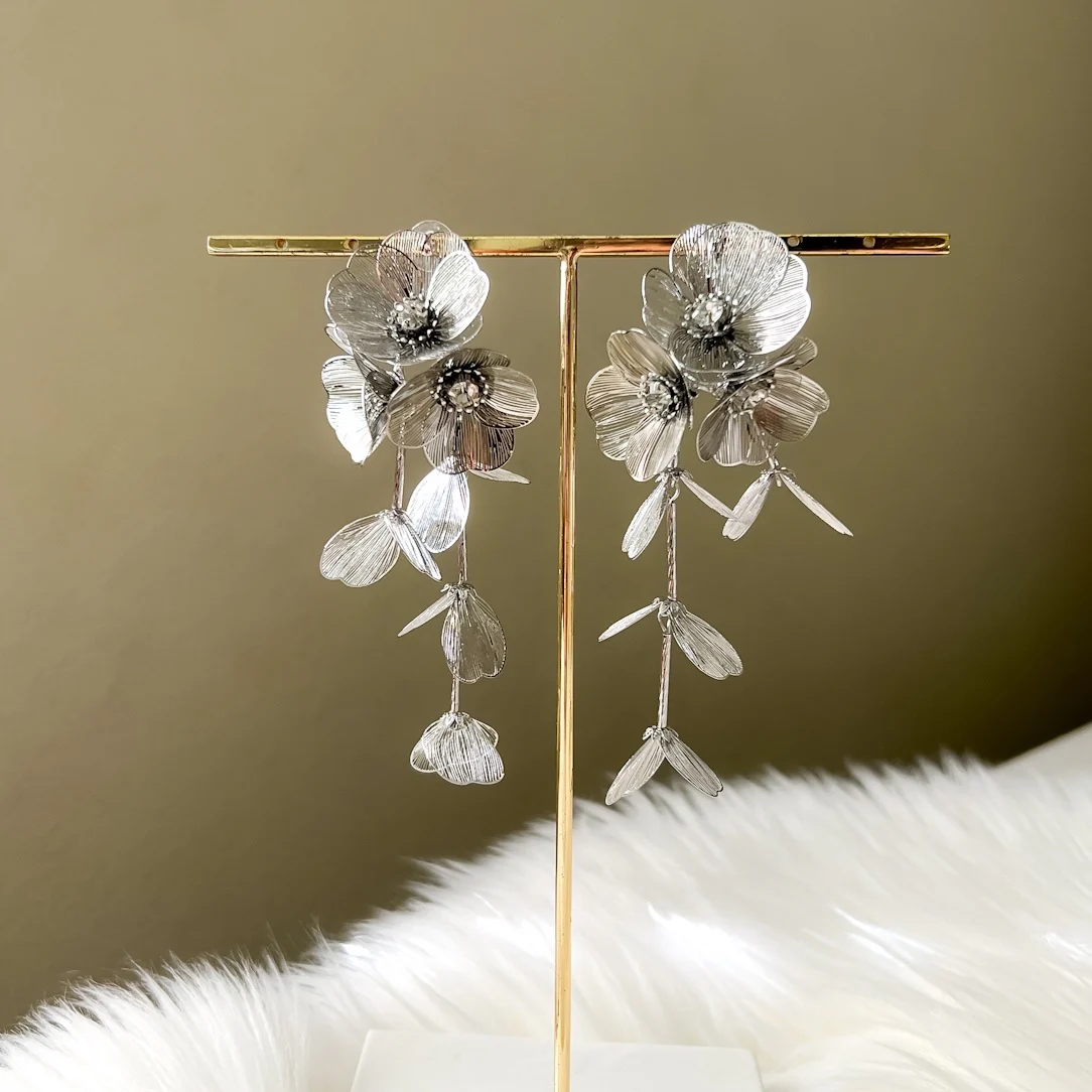 Golden Floral Statement Earrings - LAST CHANCE! - Image 26