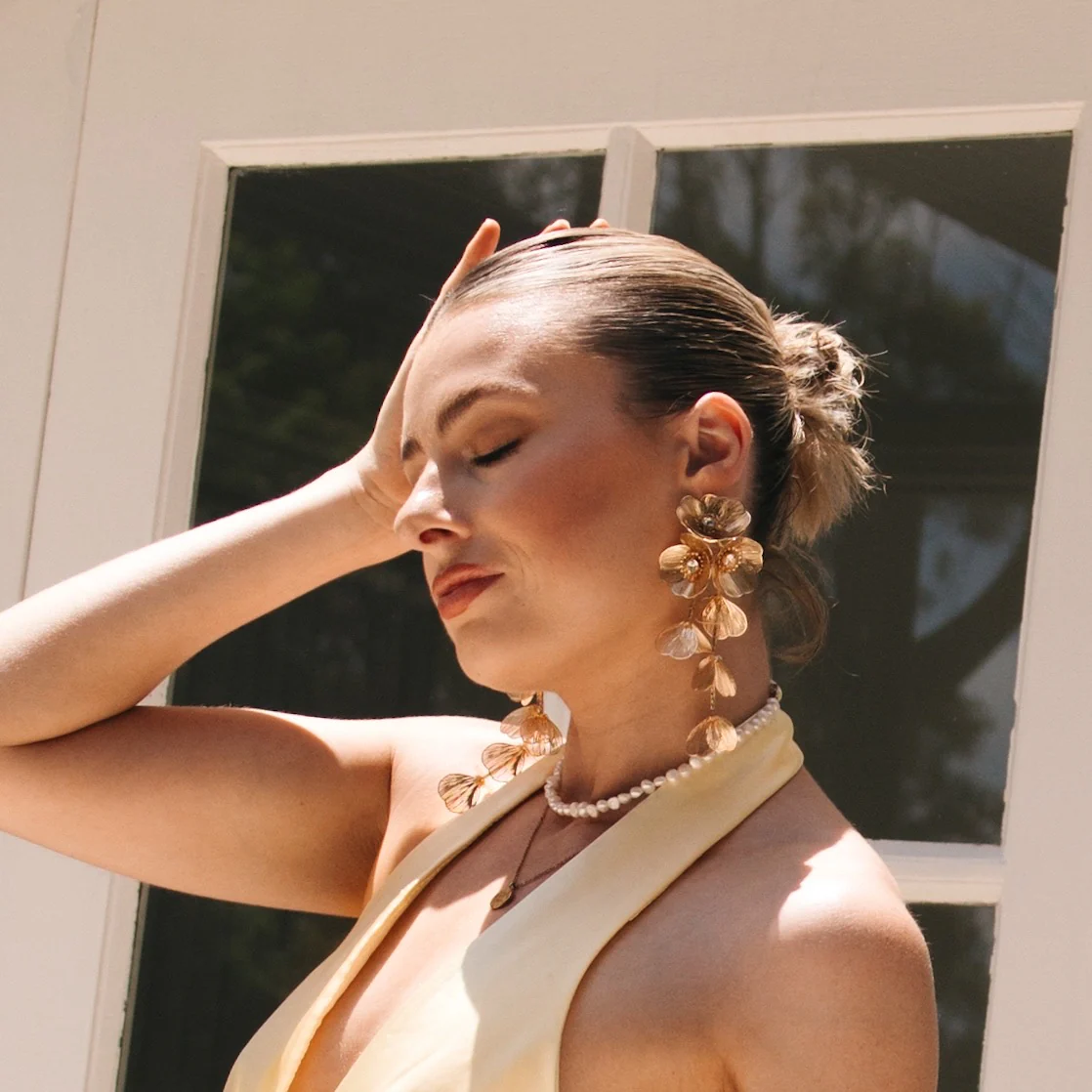 Golden Floral Statement Earrings - LAST CHANCE! - Image 31