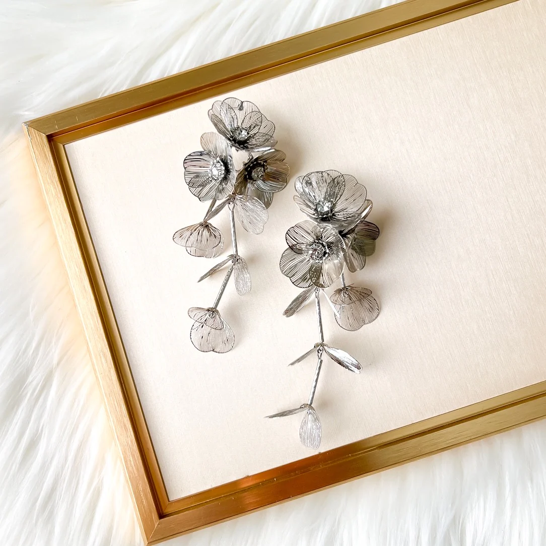 Golden Floral Statement Earrings - LAST CHANCE! - Image 36