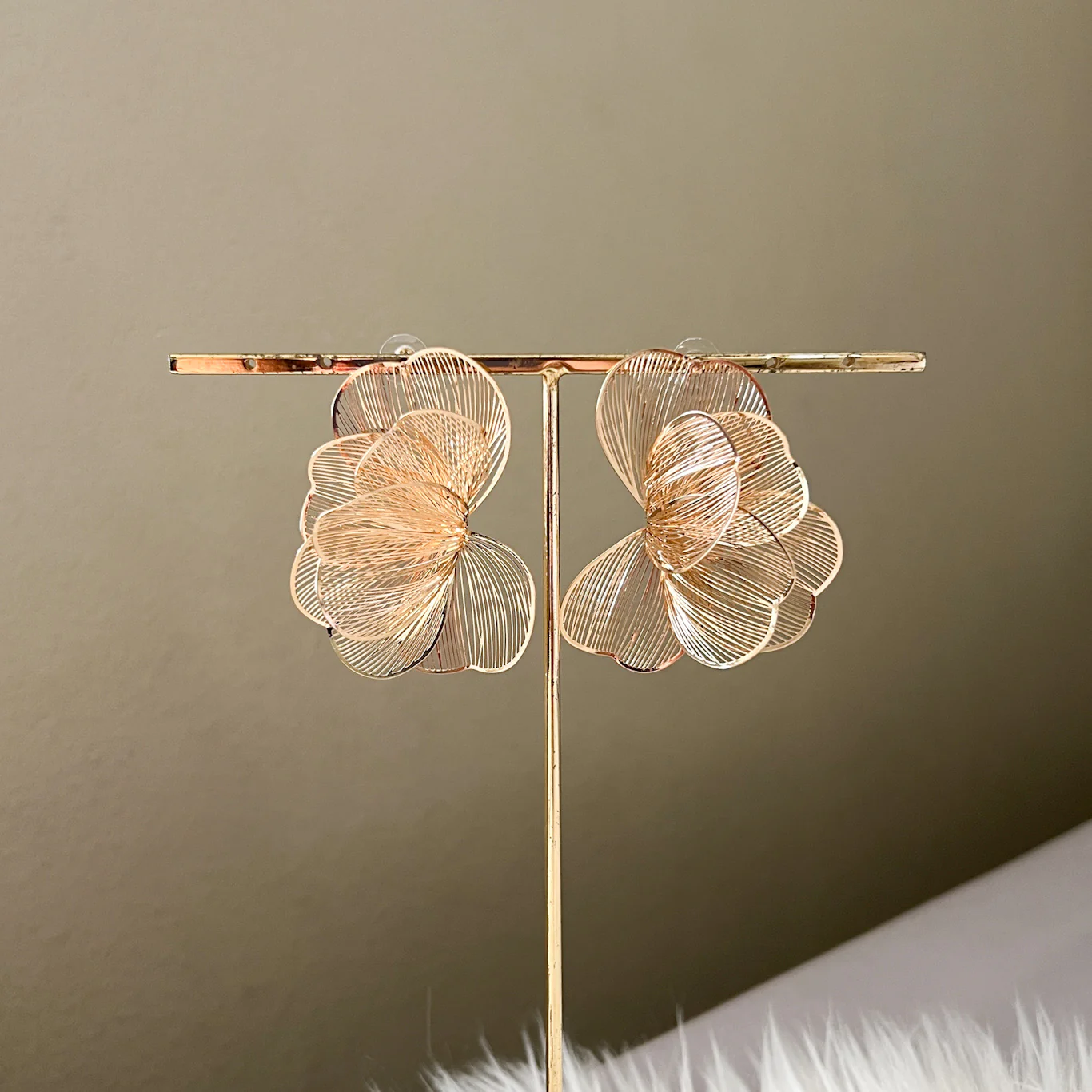 Golden Petal Drops Earrings - Image 11