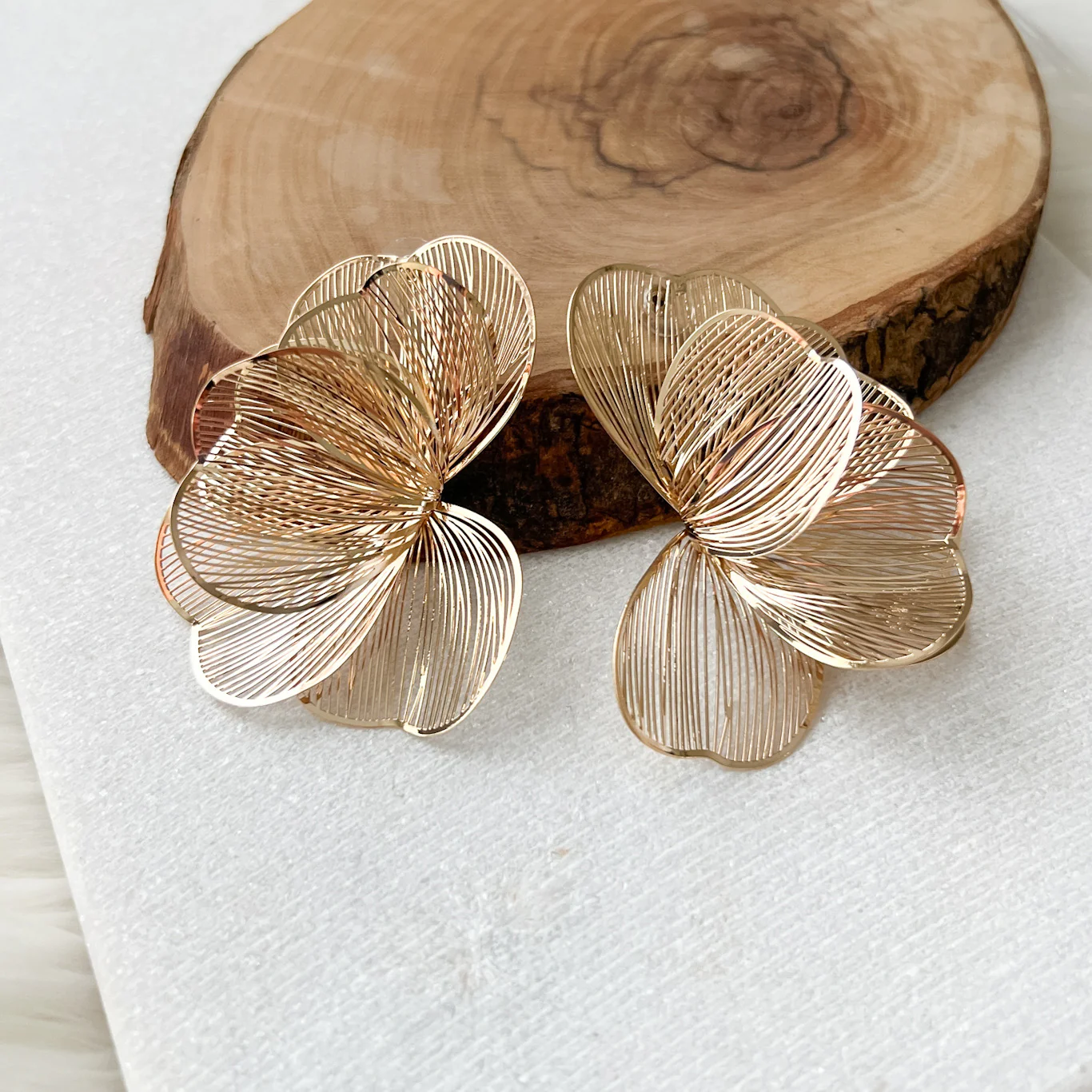 Golden Petal Drops Earrings - Image 21