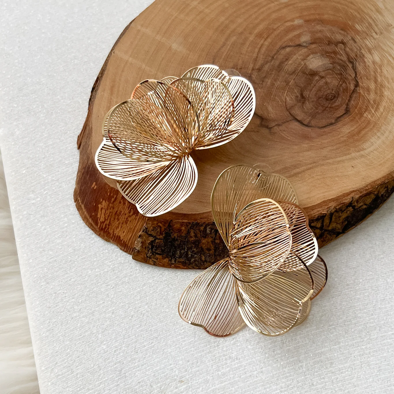 Golden Petal Drops Earrings - Image 22