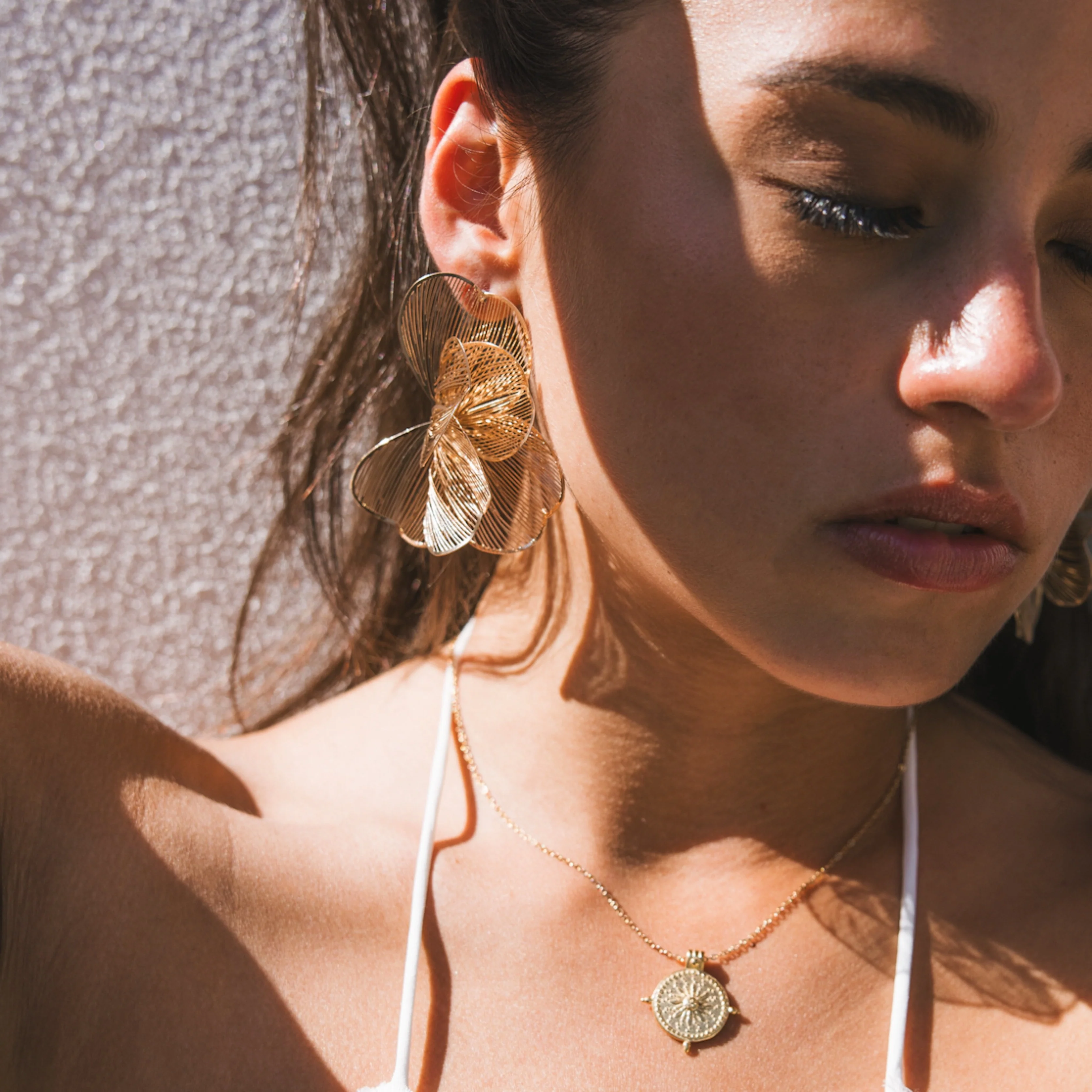 Golden Petal Drops Earrings - Image 8