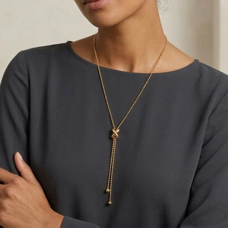 Infinity Knot Lariat Necklace - Image 3
