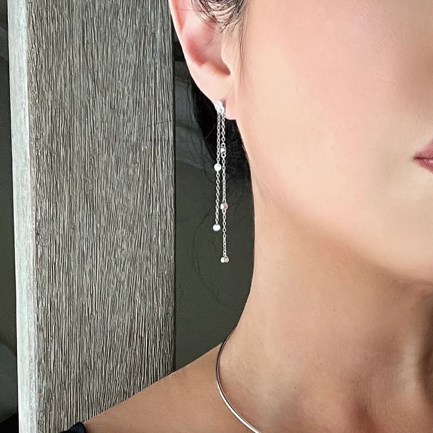 Jolie Bezel Drop Earrings - LAST CHANCE! - Image 3