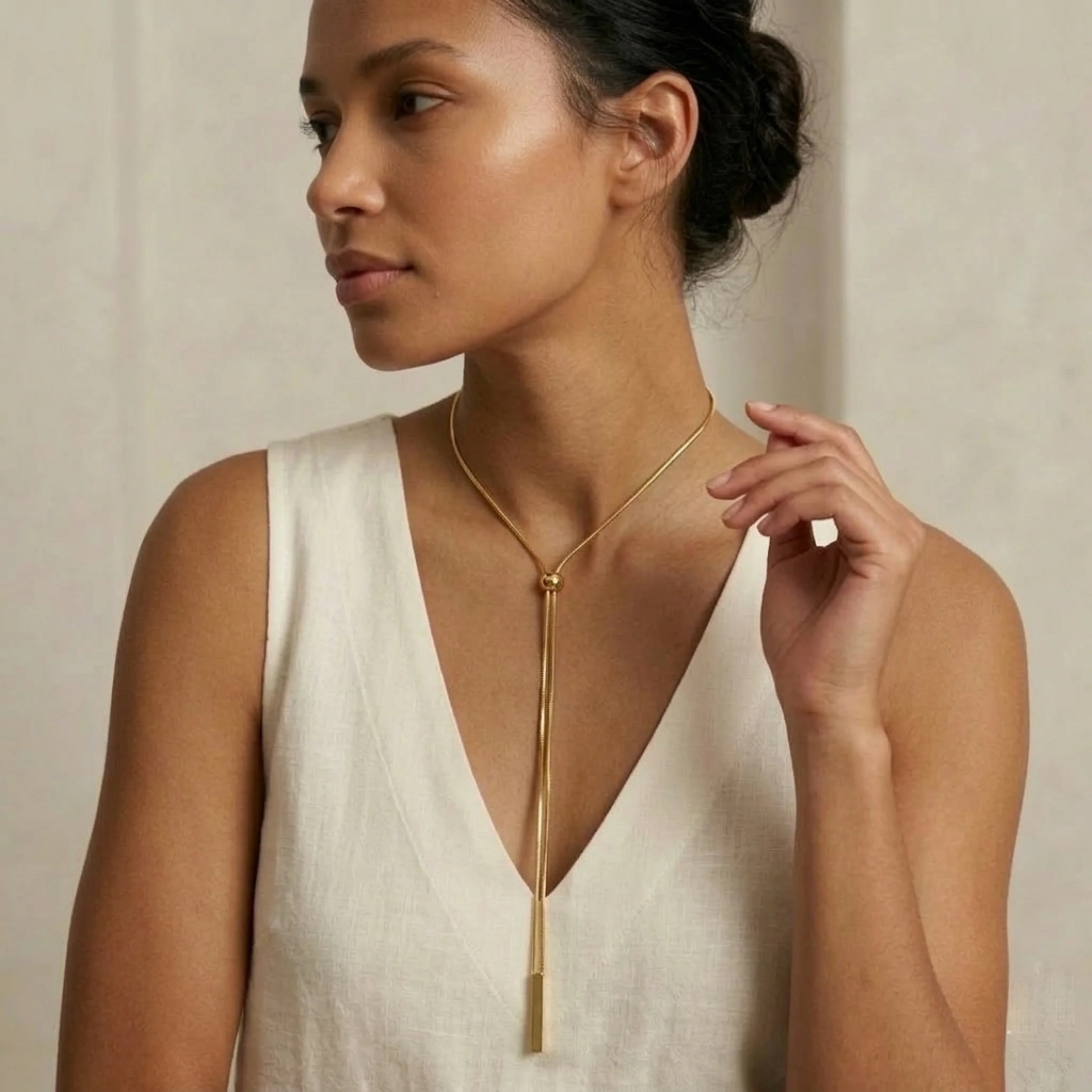 Linearity Lariat Necklace - Image 4