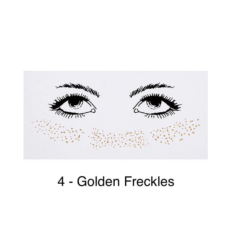 Metallic Face Temporary Tattoo Jewels - 11 Designs - Image 24