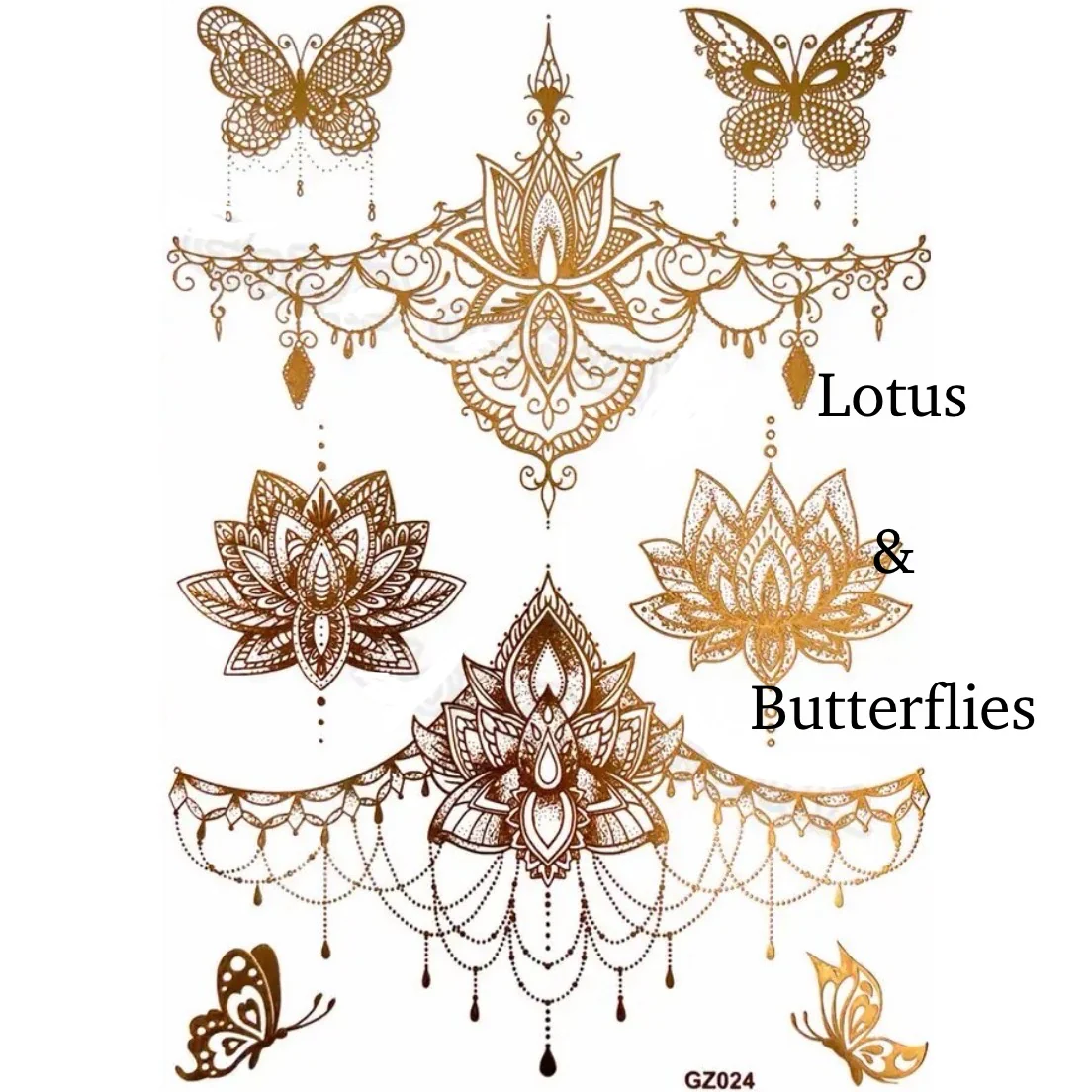 Metallic Temporary Tattoos - 9 Designs! - Image 4