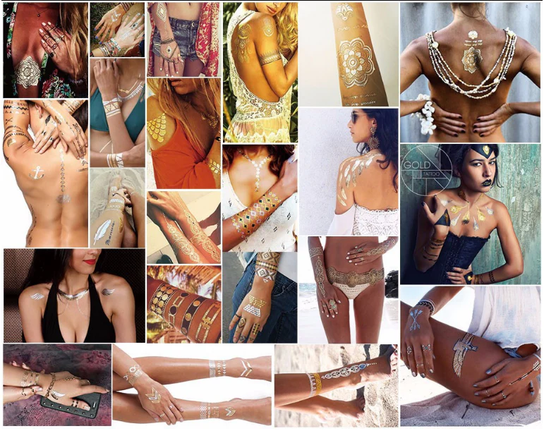 Metallic Temporary Tattoos - 6 Styles - Image 12