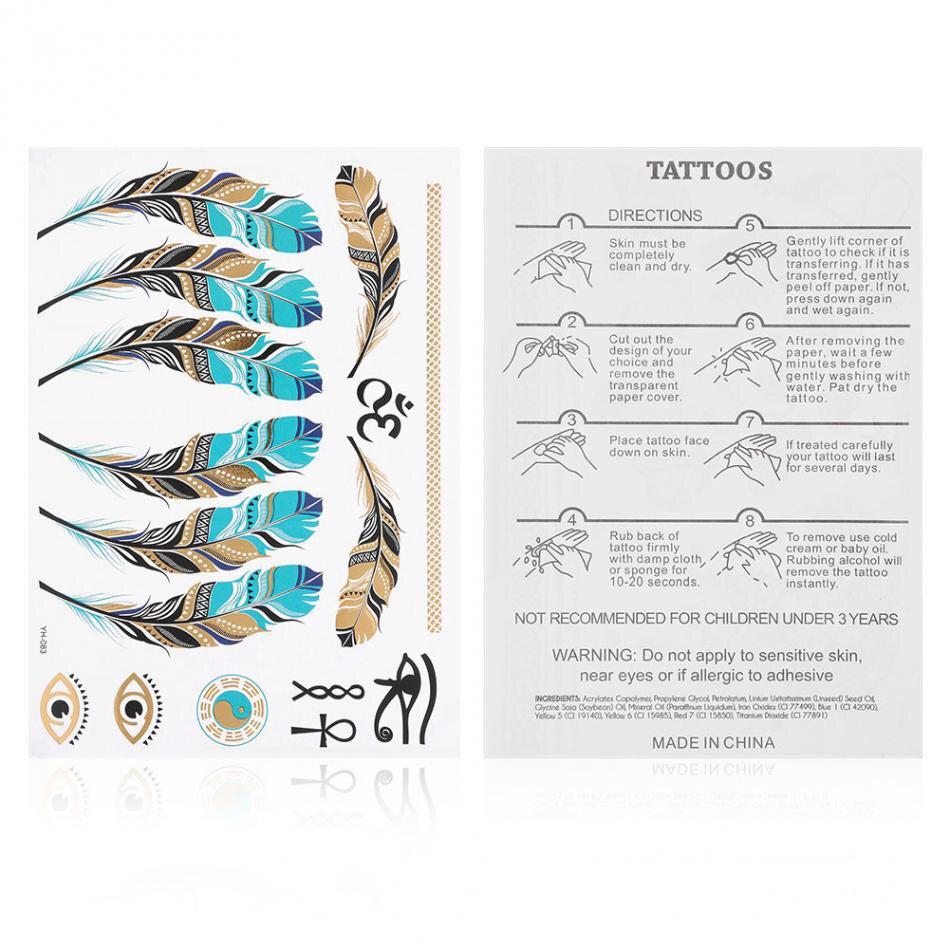 Metallic Temporary Tattoos - 6 Styles - Image 4