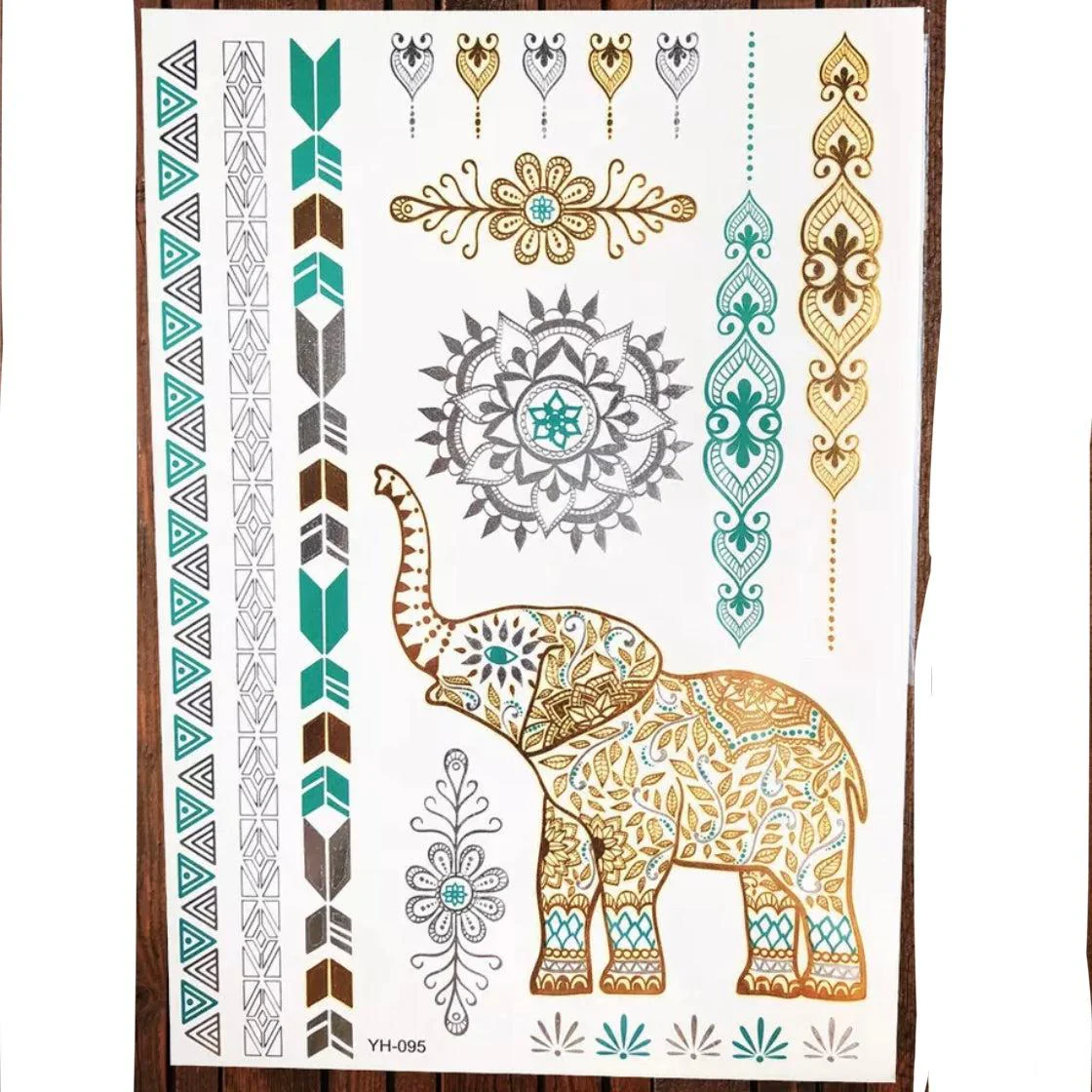 Metallic Temporary Tattoos - 6 Styles - Image 6