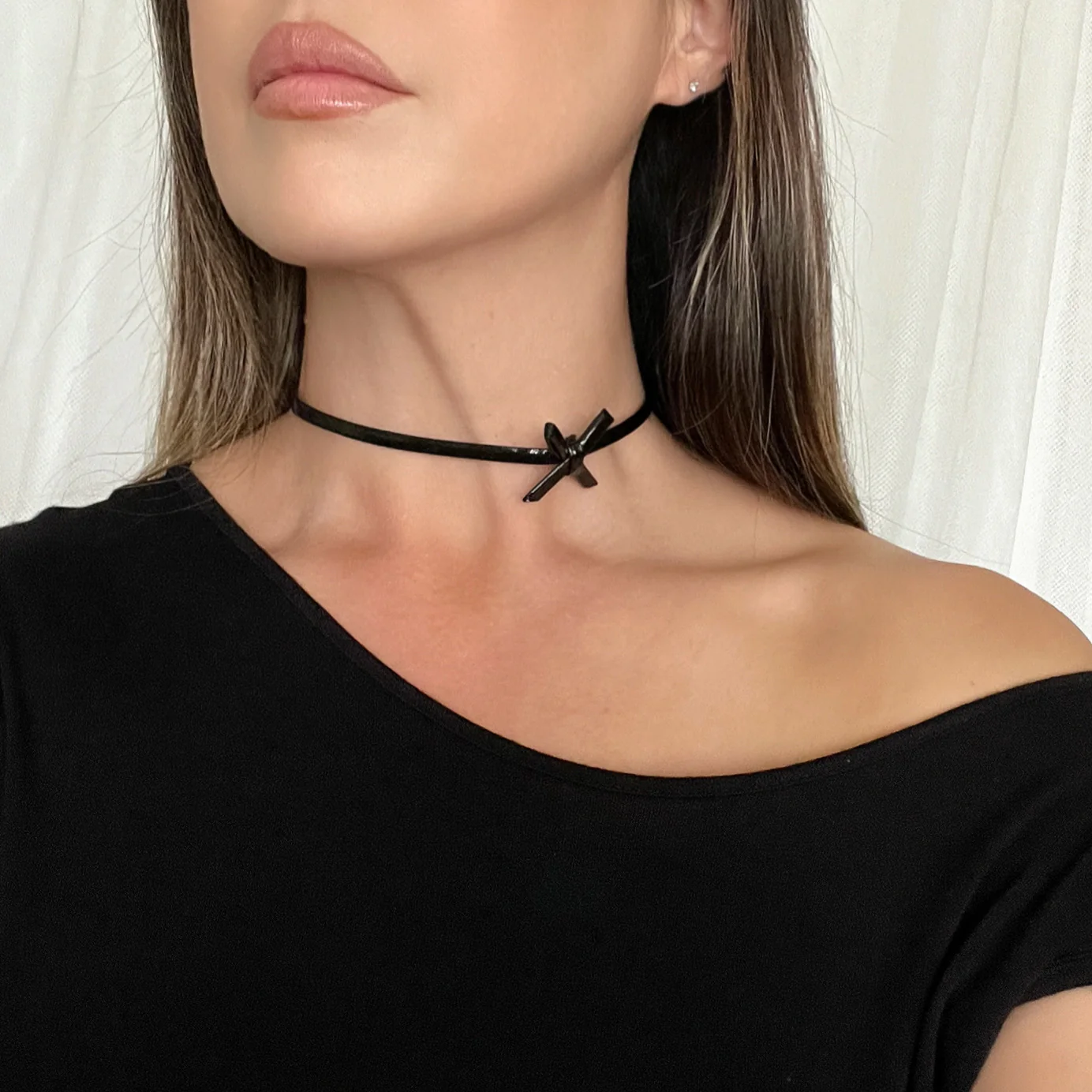 Midnight X Ribbon Choker - Image 4