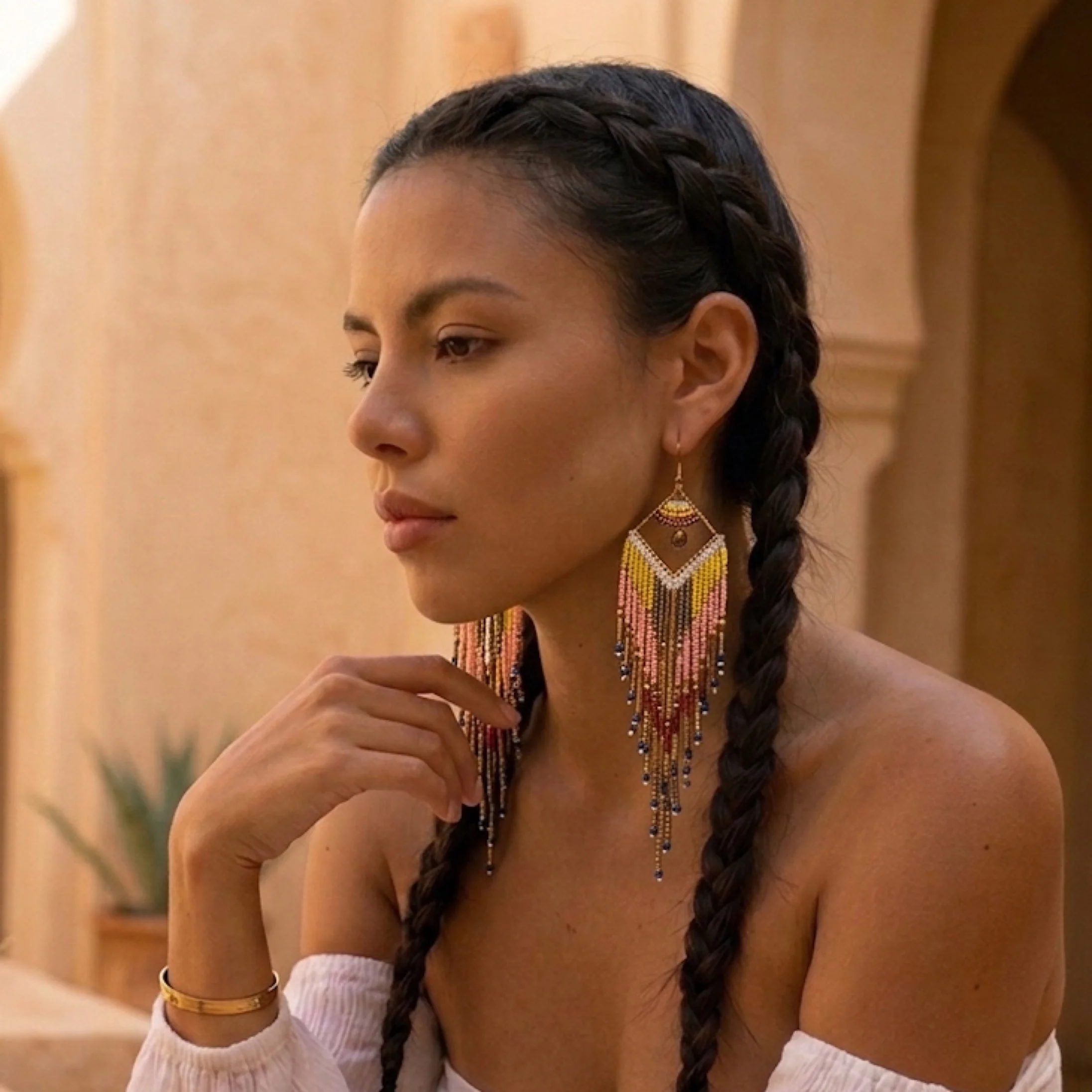 Mojave Ombre Beaded Statement Earrings - TWO COLORS!