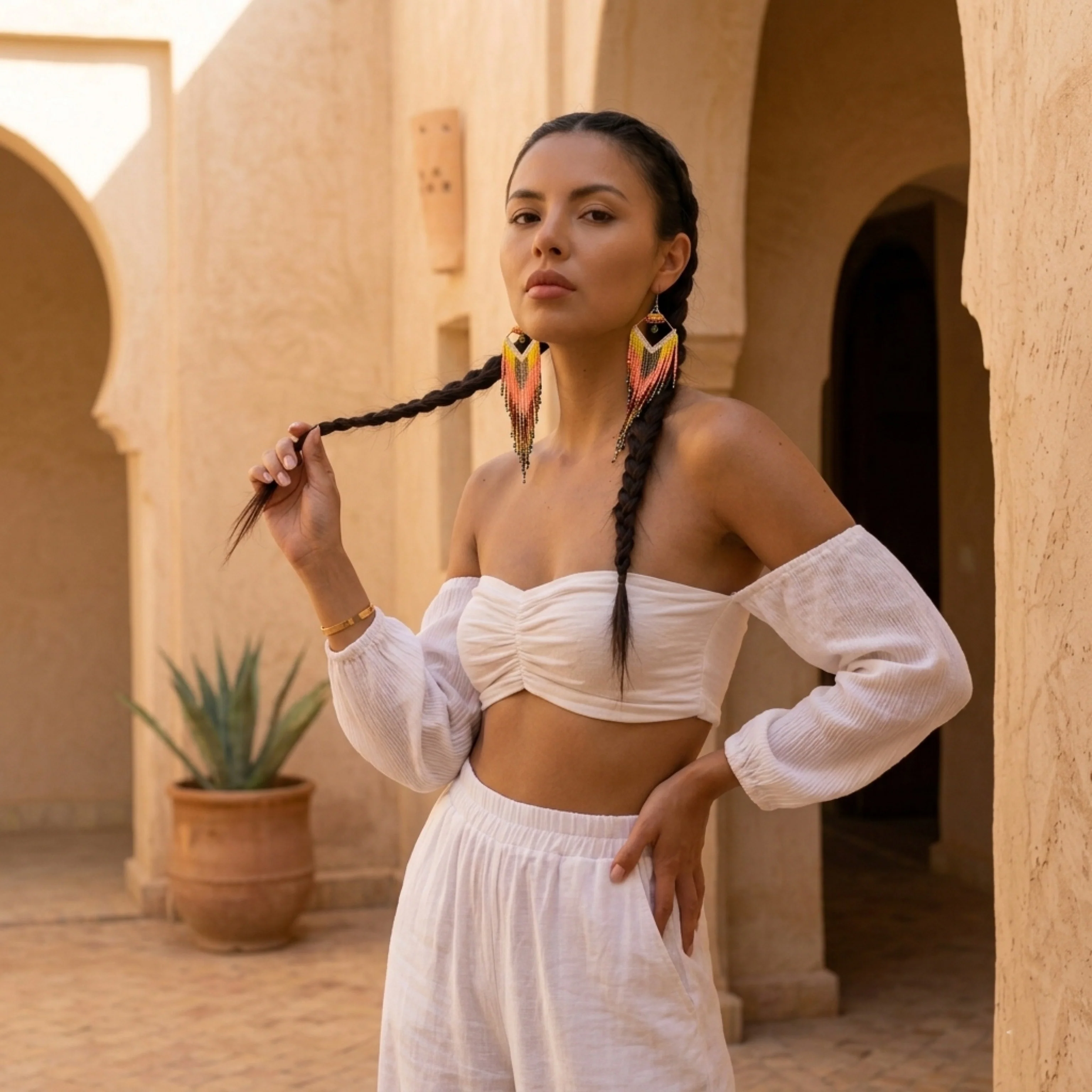 Mojave Ombre Beaded Statement Earrings - TWO COLORS! - Image 11