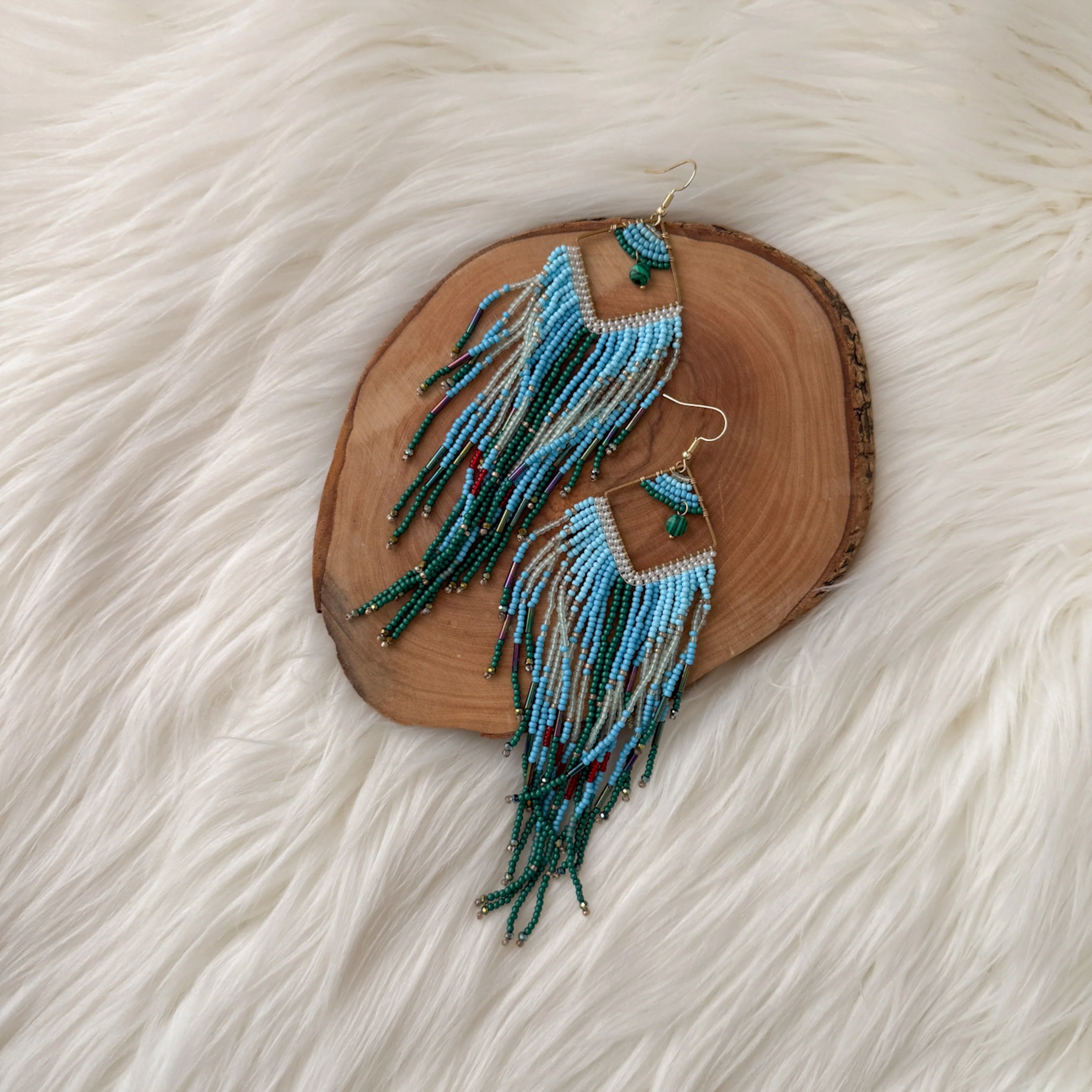 Mojave Ombre Beaded Statement Earrings - TWO COLORS! - Image 14