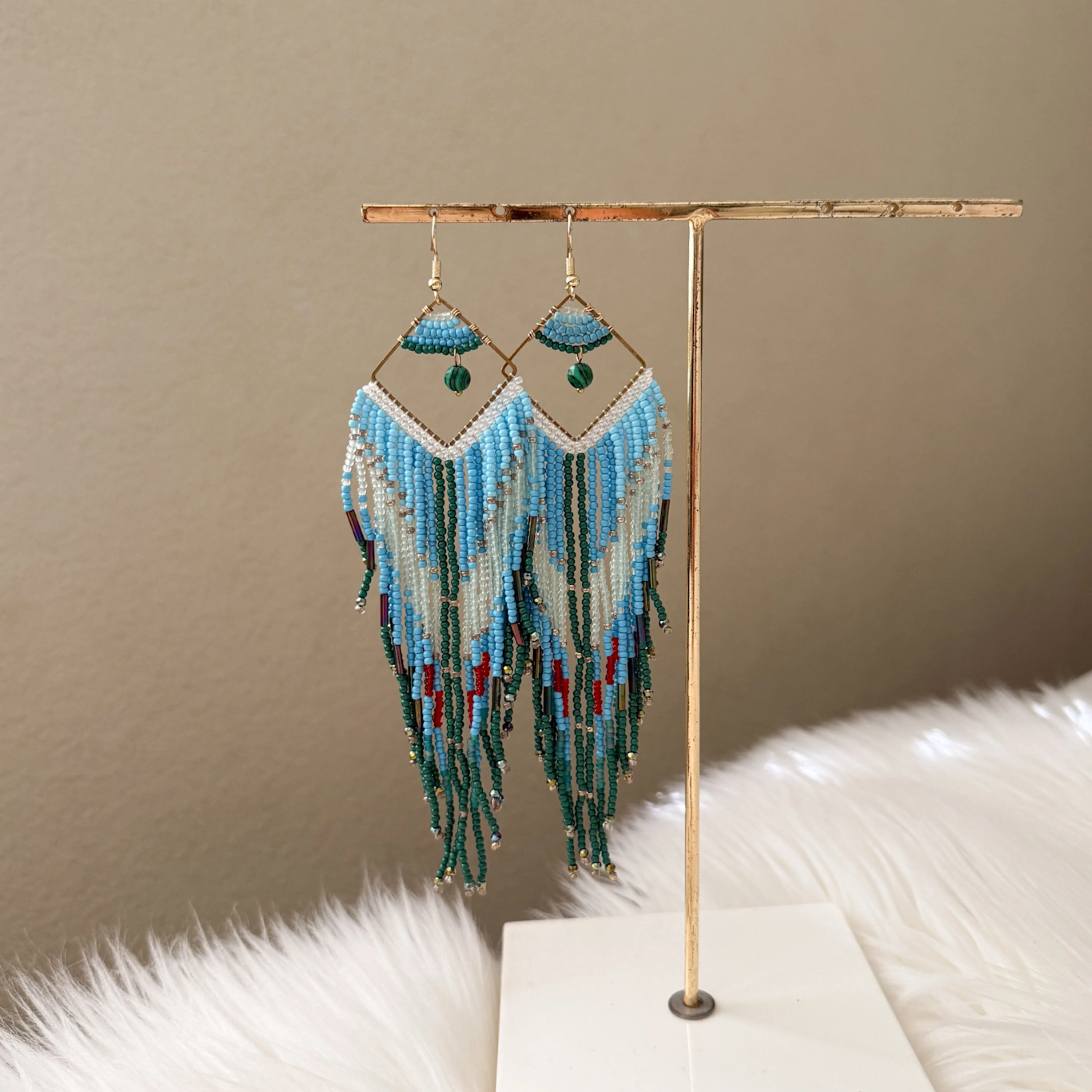 Mojave Ombre Beaded Statement Earrings - TWO COLORS! - Image 16