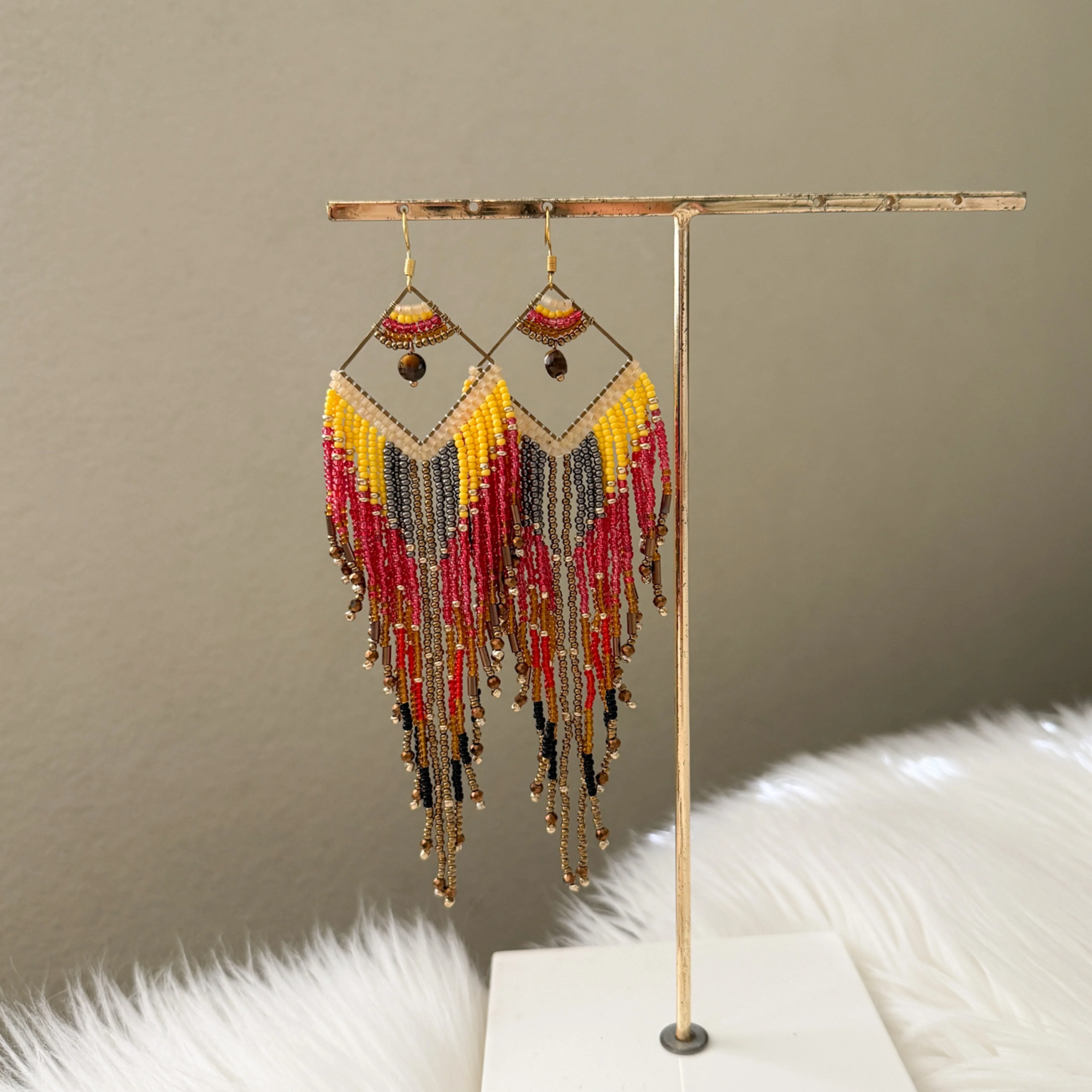 Mojave Ombre Beaded Statement Earrings - TWO COLORS! - Image 17