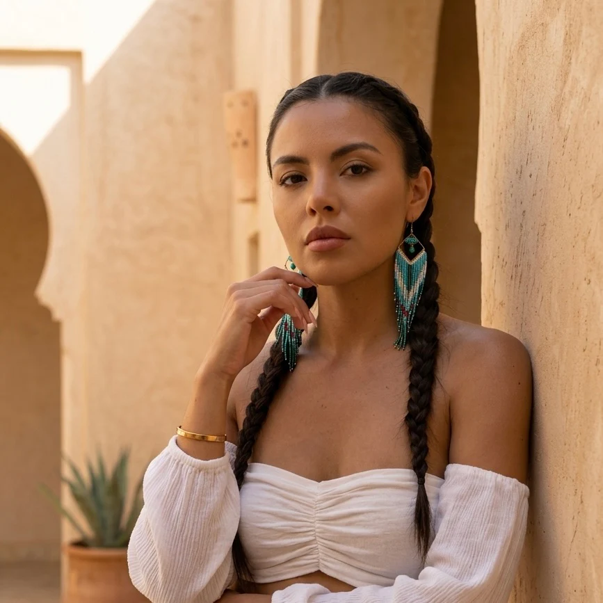 Mojave Ombre Beaded Statement Earrings - TWO COLORS! - Image 3