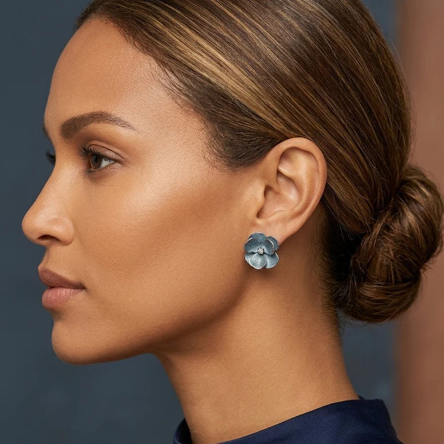 Moonlit Peony Earrings