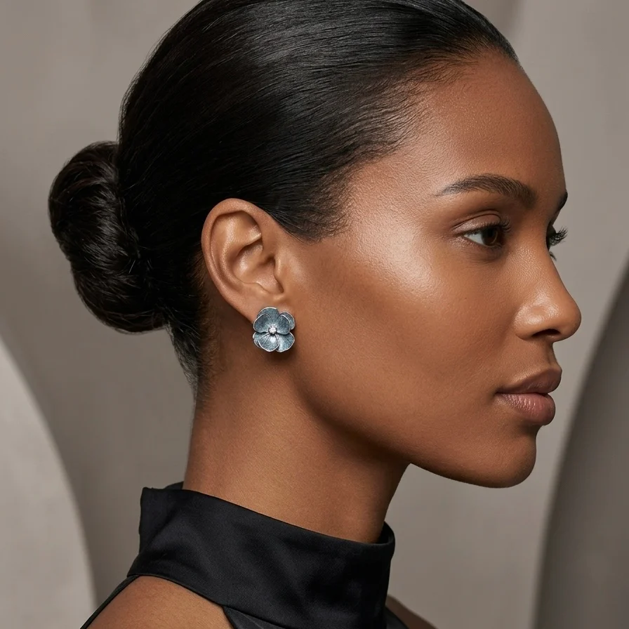 Moonlit Peony Earrings - Image 6