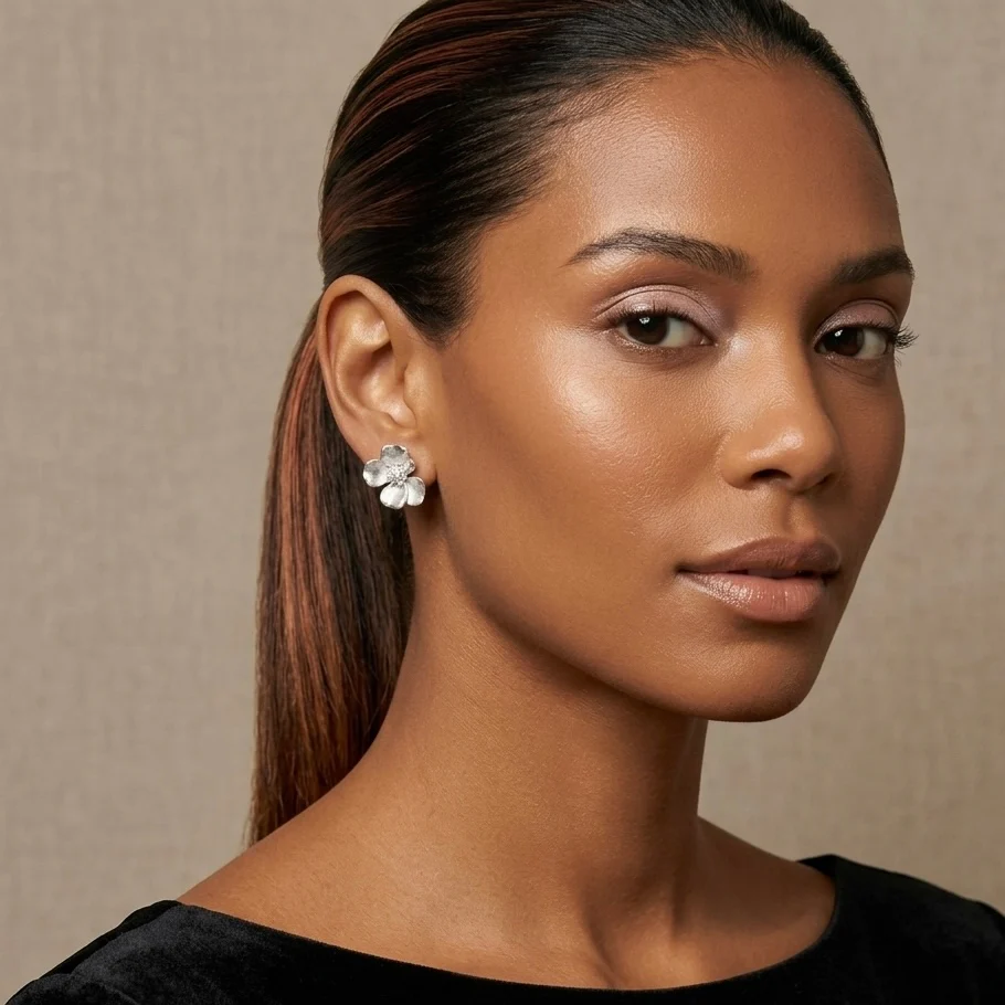 Moonlit Petals Earrings - Image 4