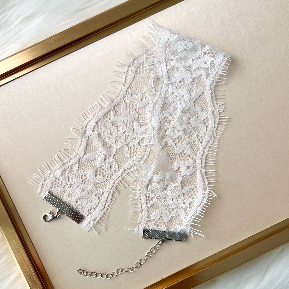 Naughty or Nice Lace Choker - White or Black - Image 3