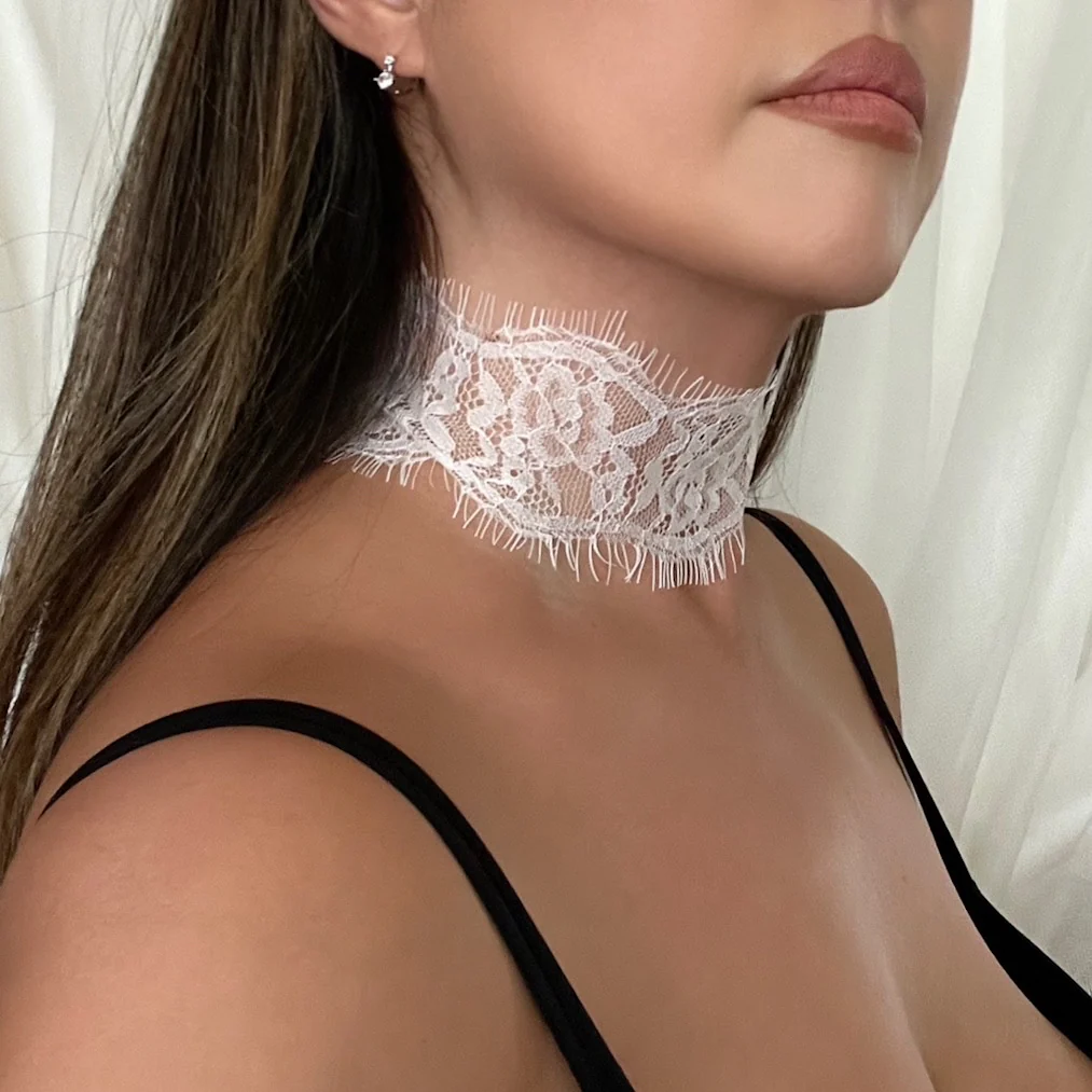 Naughty or Nice Lace Choker - White or Black - Image 7