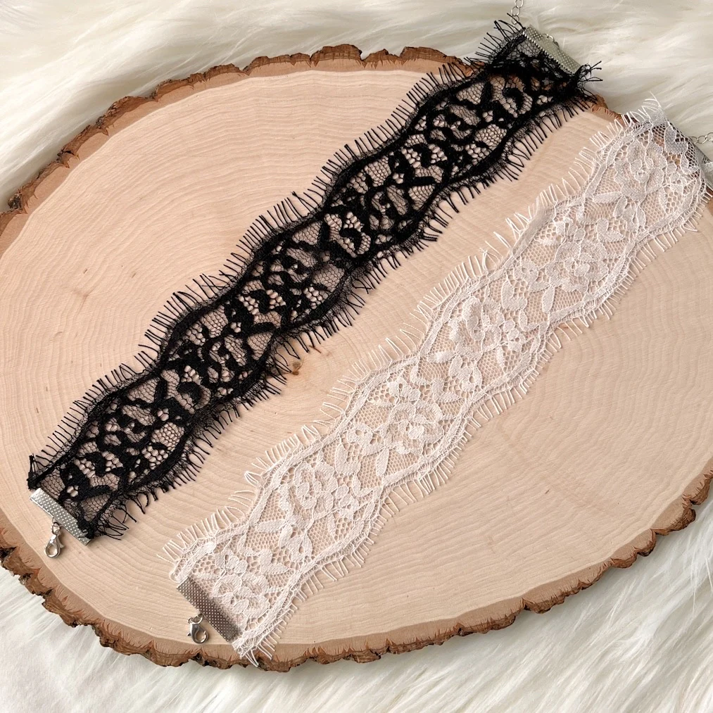 Naughty or Nice Lace Choker - White or Black - Image 9