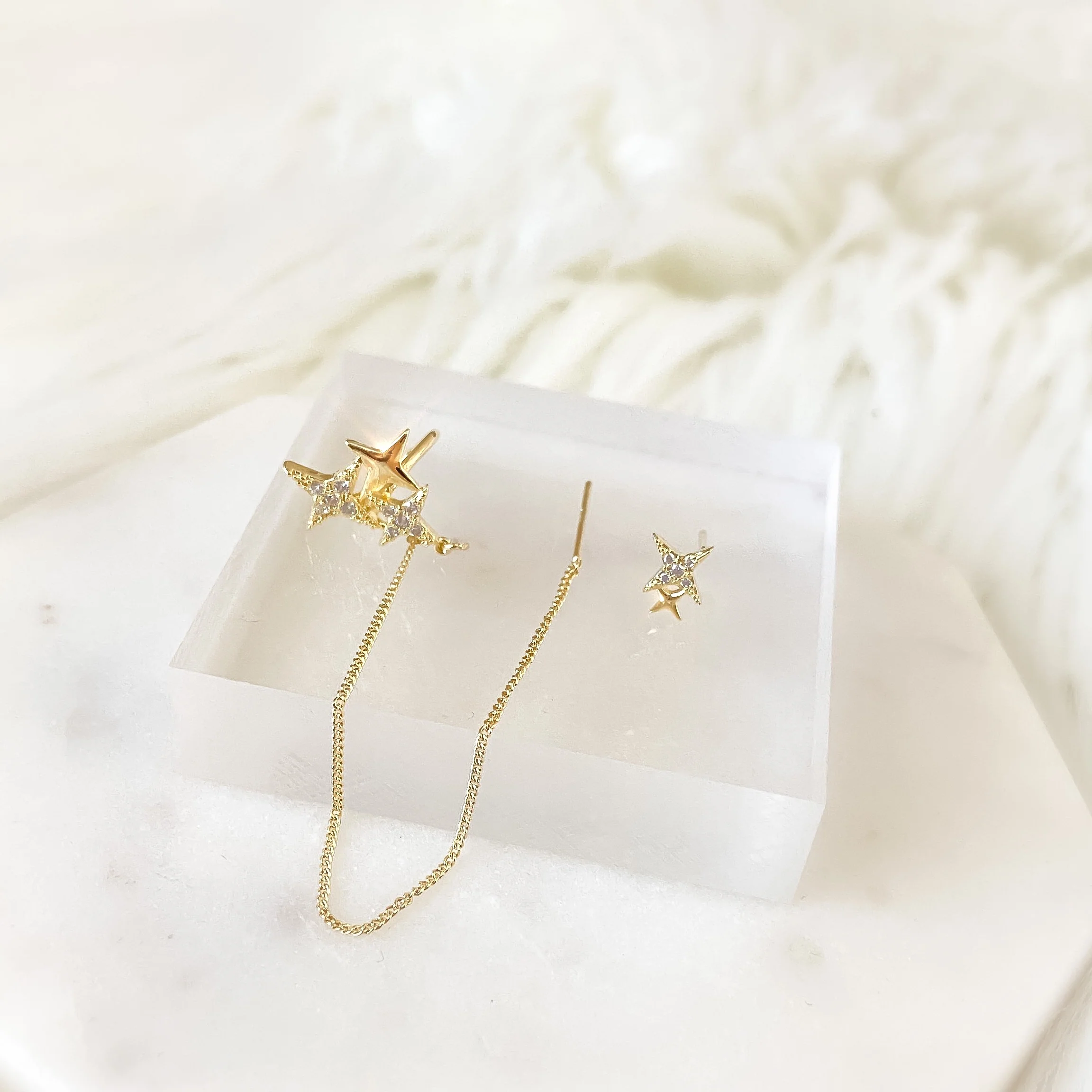 Noelle Star Chained Cuff + Stud Earrings - Image 4