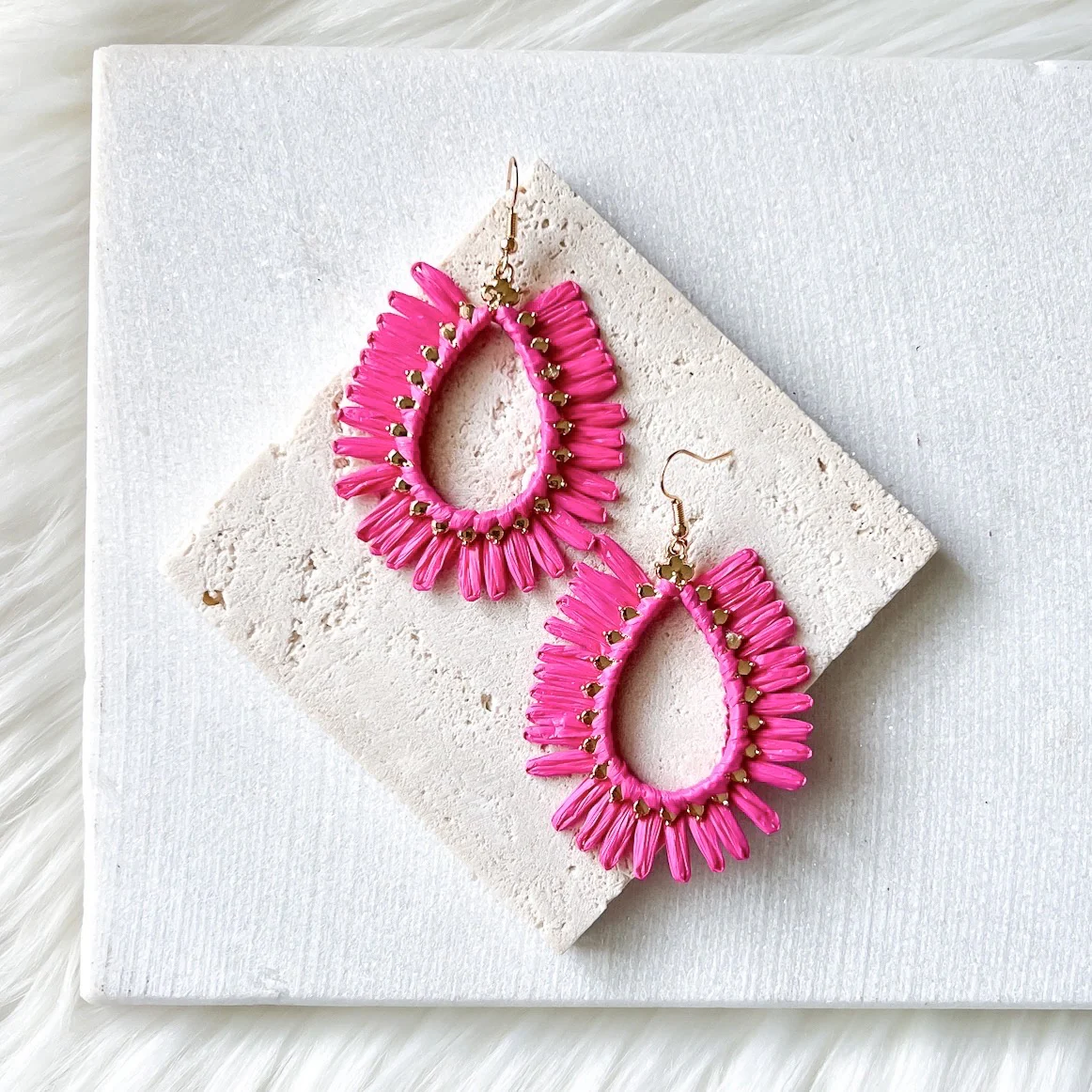 Palmetto Raffia Statement Earrings - 4 COLORS LAST CHANCE! - Image 16