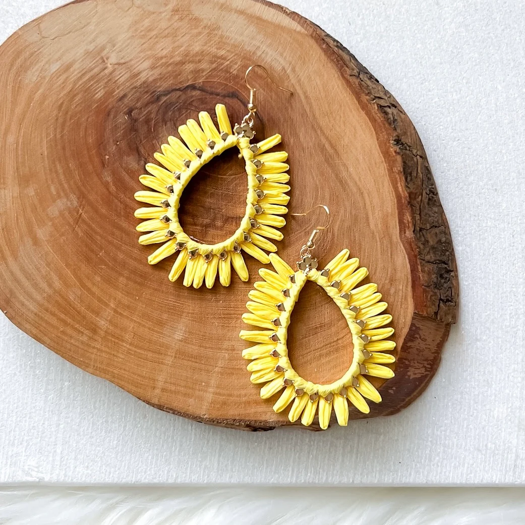 Palmetto Raffia Statement Earrings - 4 COLORS LAST CHANCE! - Image 26