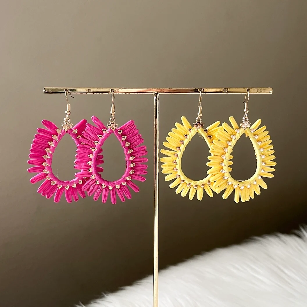 Palmetto Raffia Statement Earrings - 4 COLORS LAST CHANCE! - Image 29