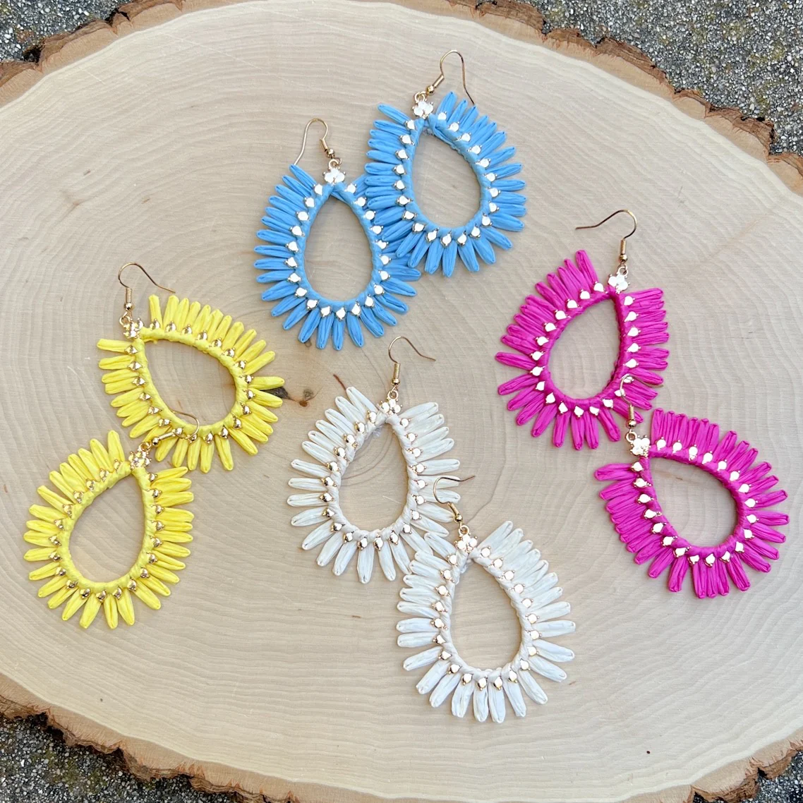 Palmetto Raffia Statement Earrings - 4 COLORS LAST CHANCE! - Image 36