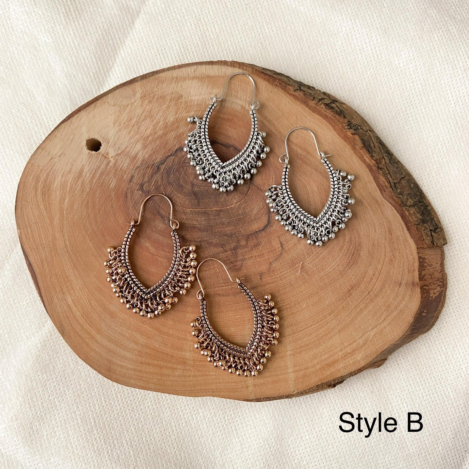 Priya Vintage Metal Earrings - 3 Styles - LAST CHANCE - Image 12