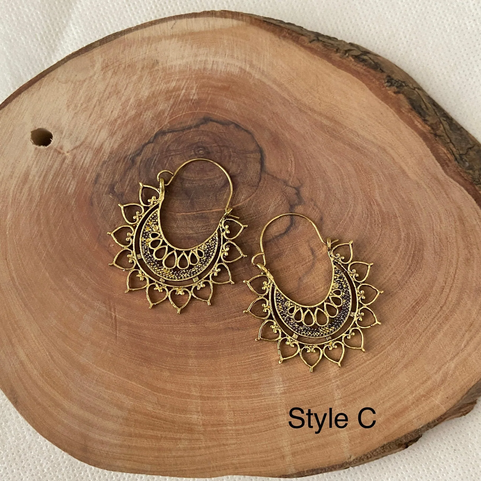 Priya Vintage Metal Earrings - 3 Styles - LAST CHANCE - Image 19