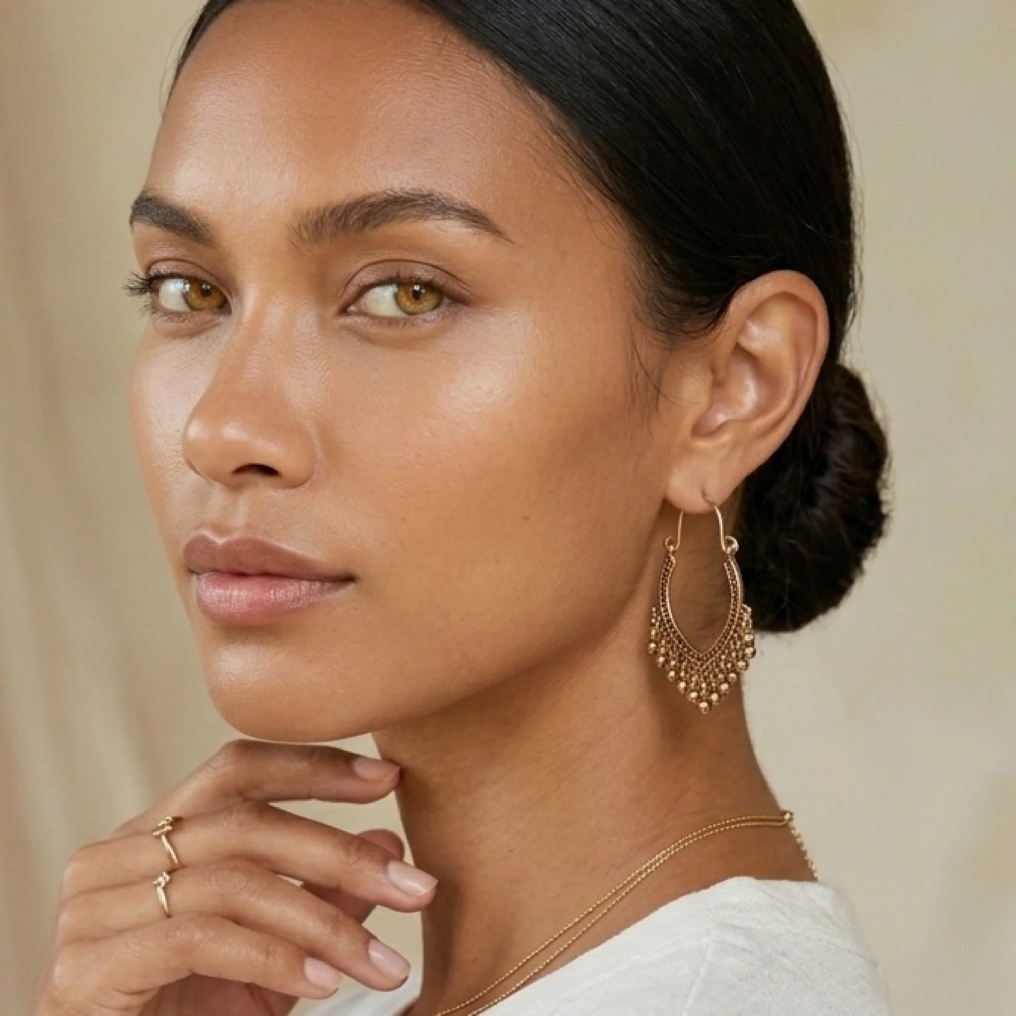 Priya Vintage Metal Earrings - 3 Styles - LAST CHANCE - Image 3