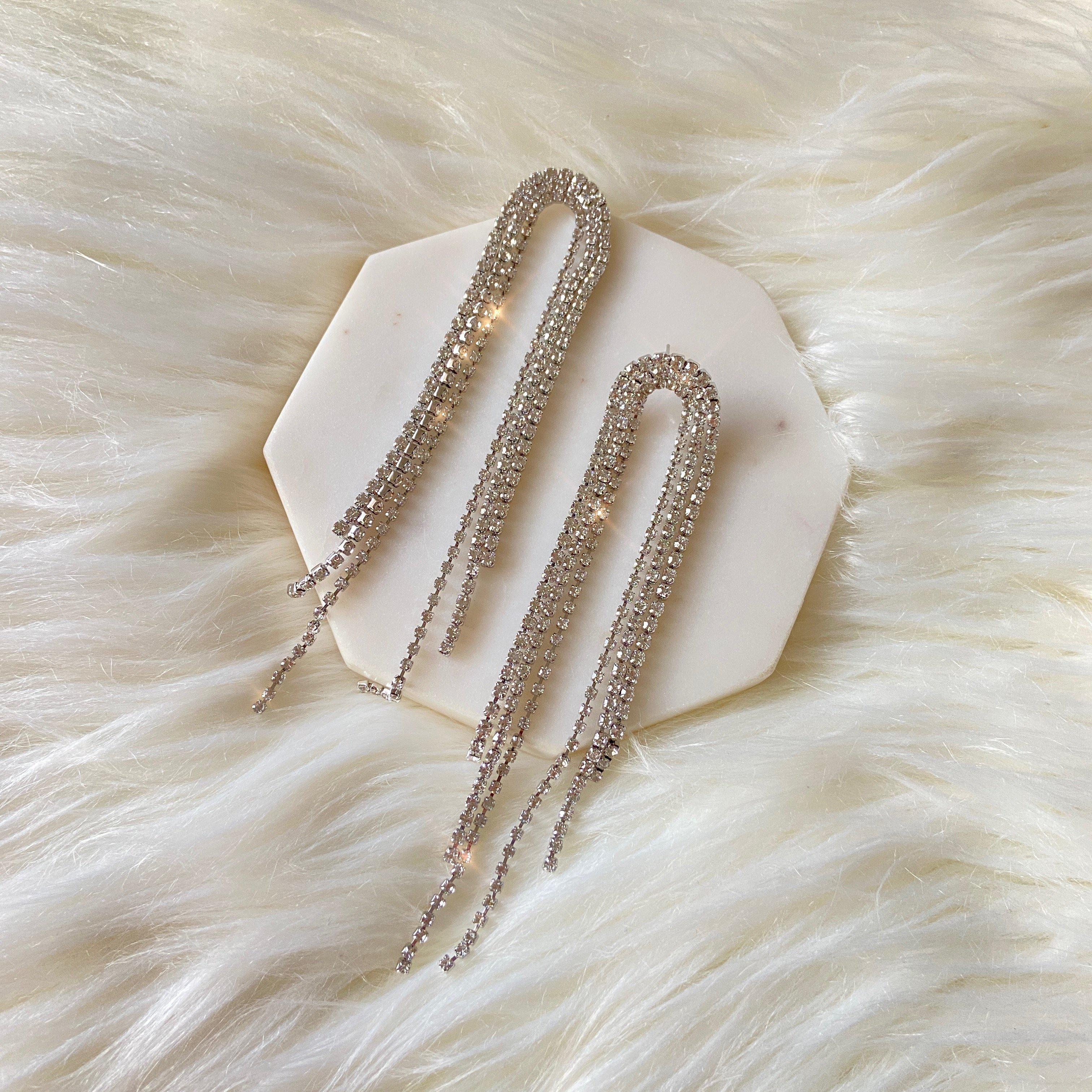 Rana Rhinestone Duster Earrings - LAST CHANCE! - Image 2