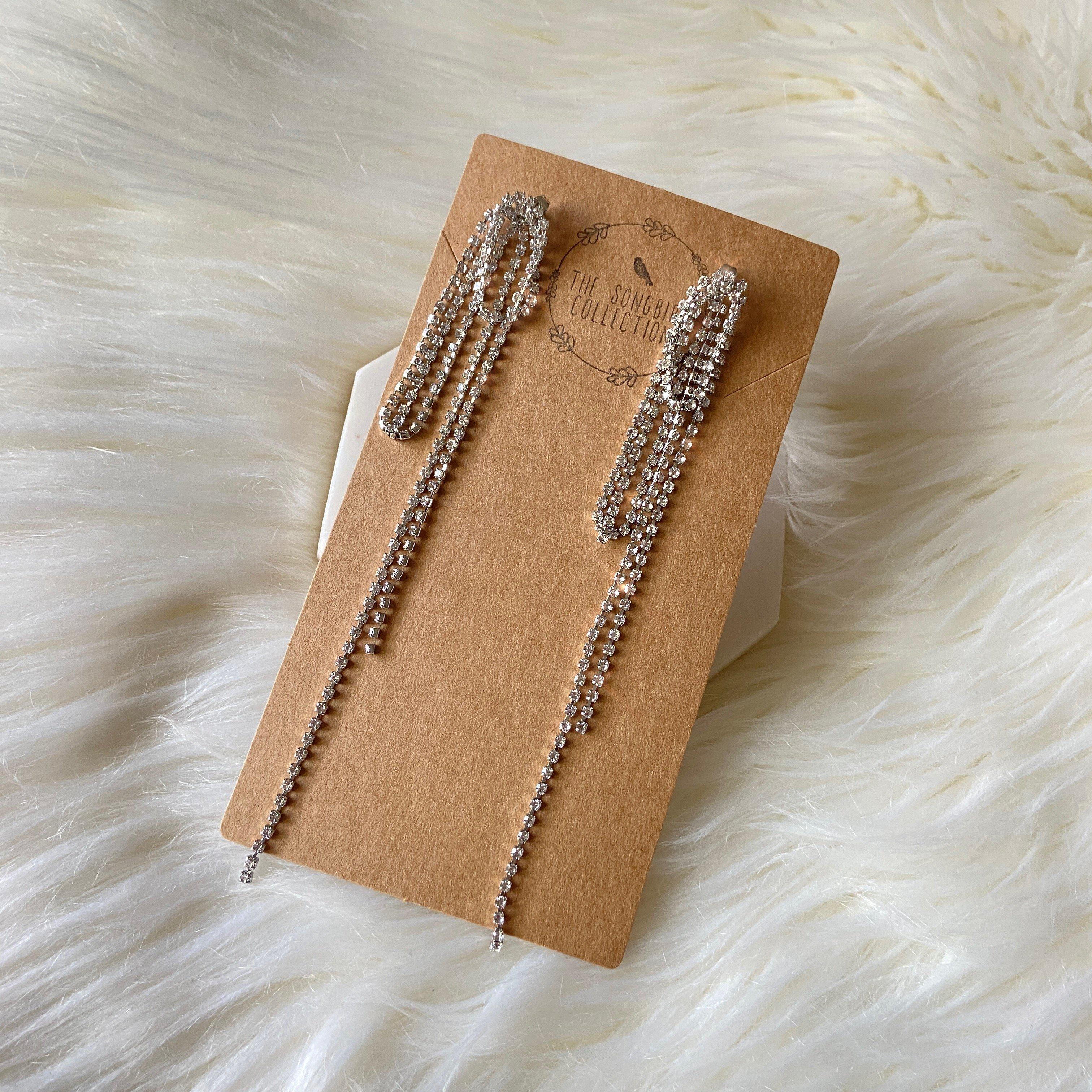 Renee Rhinestone Duster Ear Jacket Earrings - Image 10