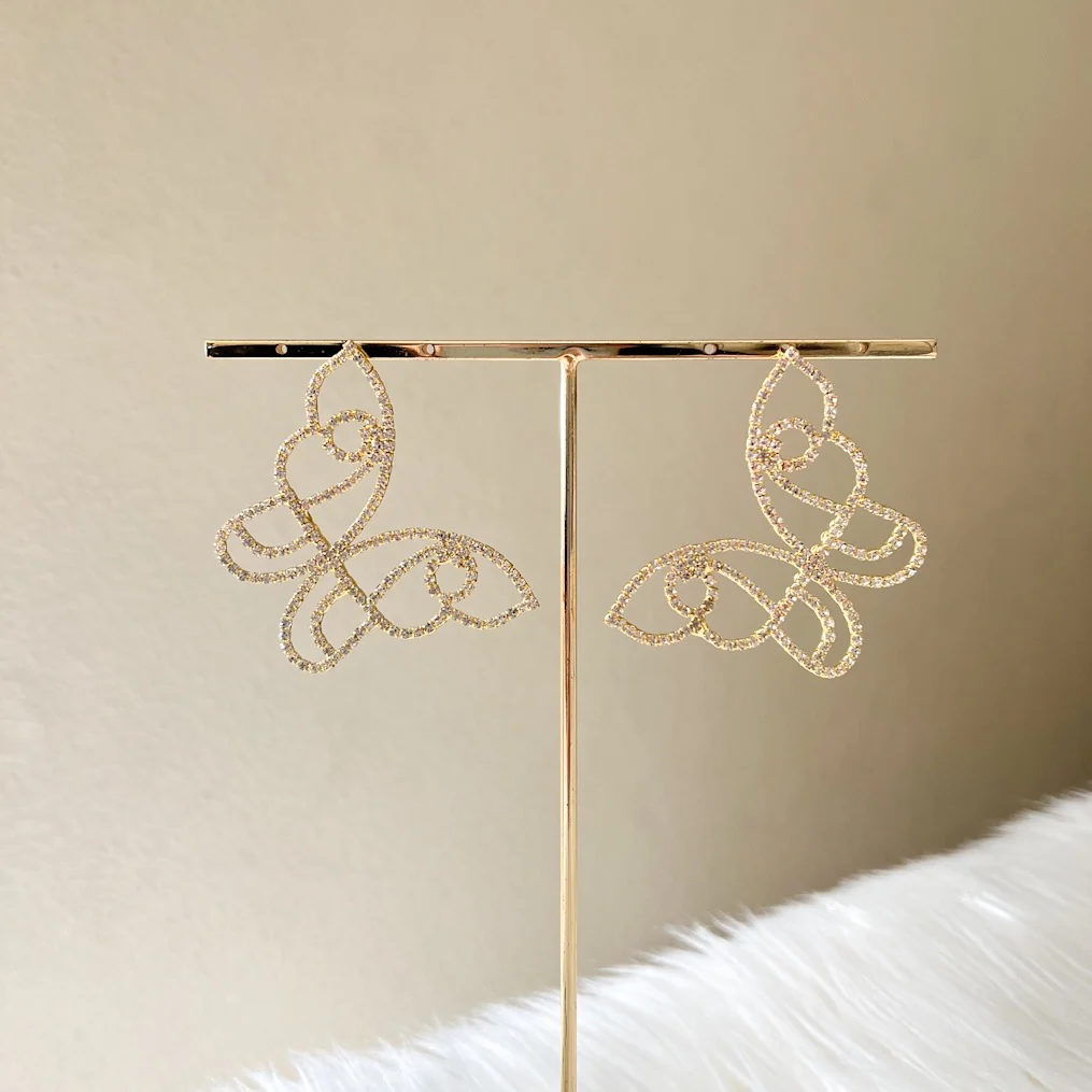 Rhinestone Butterfly Statement Earrings - LAST CHANCE! - Image 11