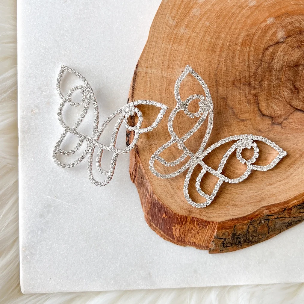 Rhinestone Butterfly Statement Earrings - LAST CHANCE! - Image 13