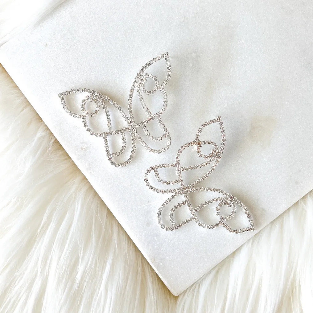 Rhinestone Butterfly Statement Earrings - LAST CHANCE! - Image 8
